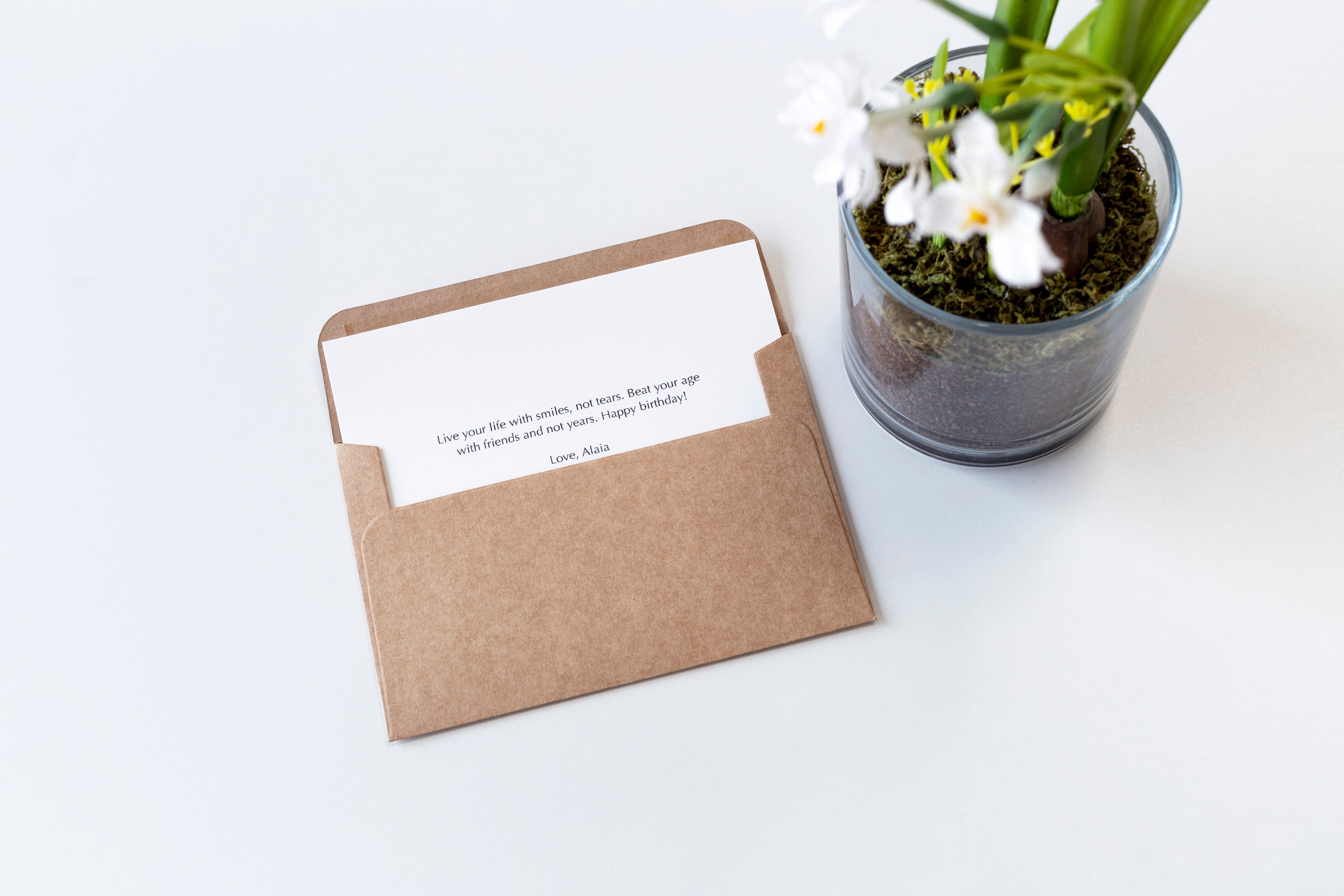 Personalized Gift Message Card 4 x 6 in cream color cover stock with 140gsm craft paper envelope