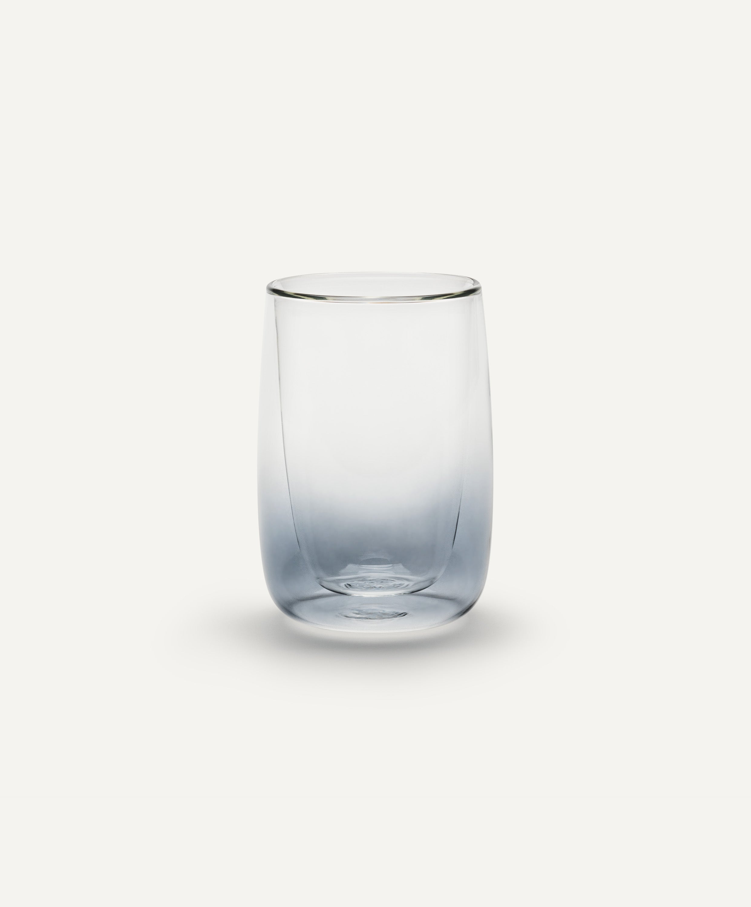 Sio dual-wall glasses 8 fl oz / 236 mL made from fine borosilicate glass, showing transparent floating liquid effect