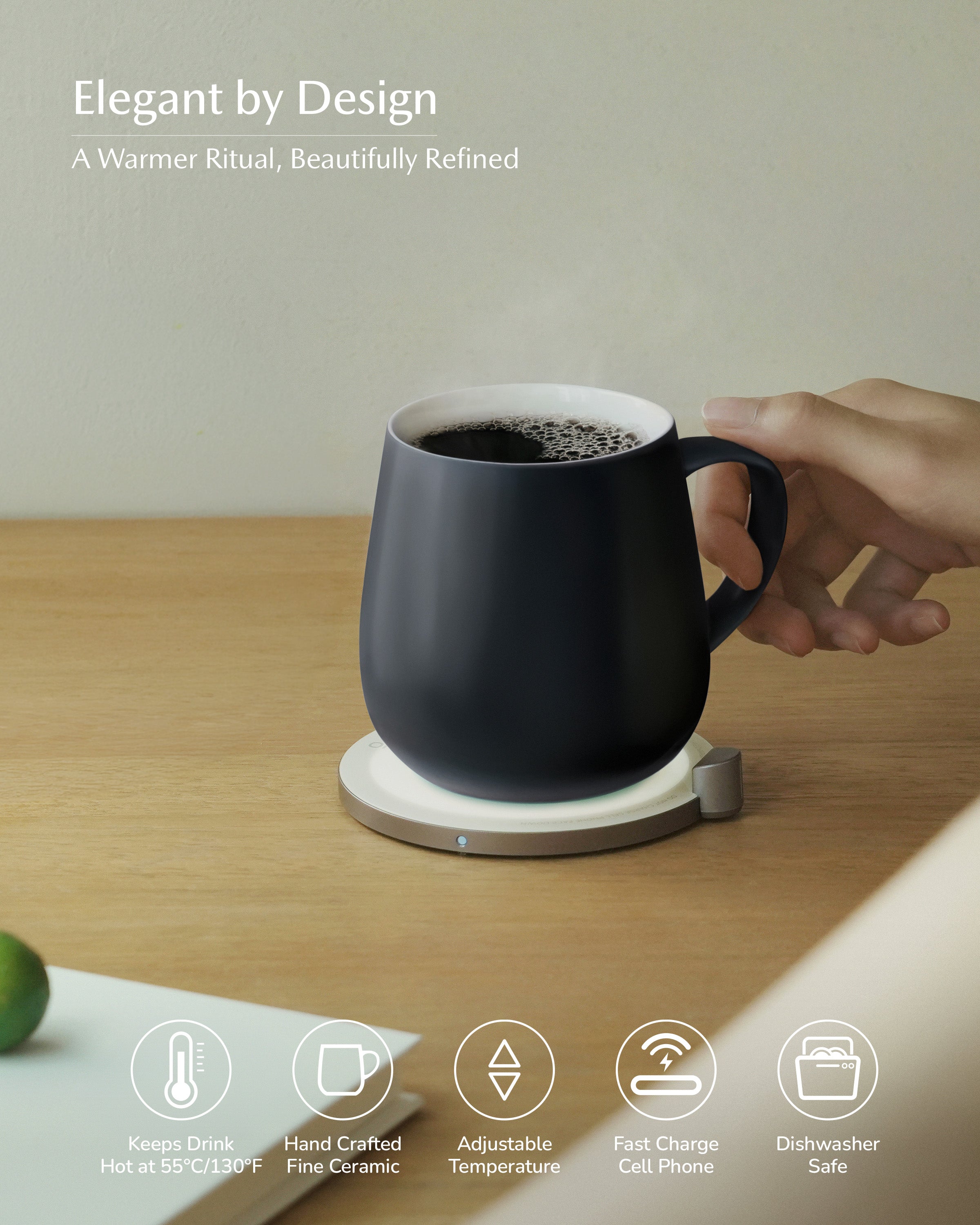 Ui Self-heating Mug Set - Inkstone Black