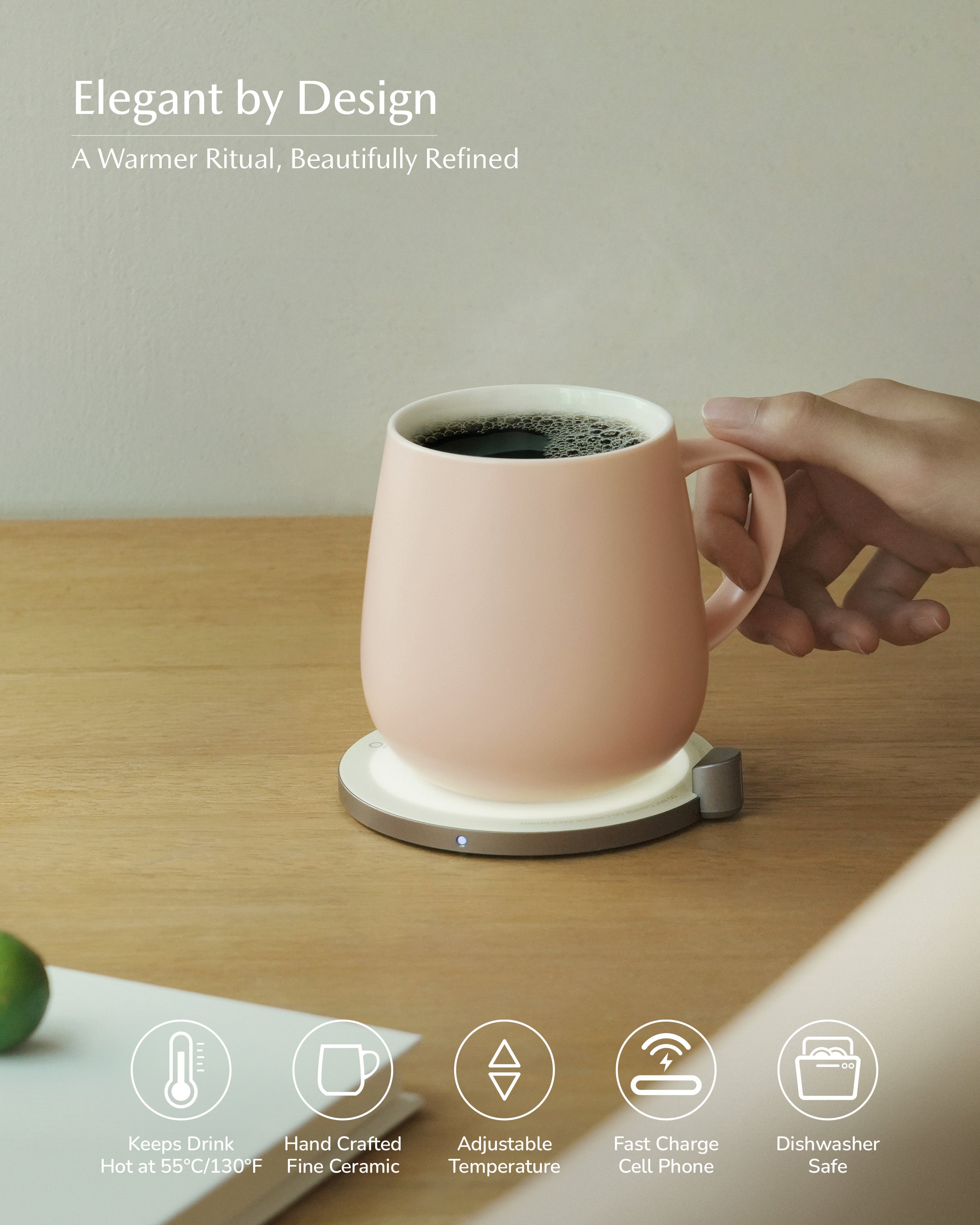 Ui Self-heating Mug Set - Rosy Apricot