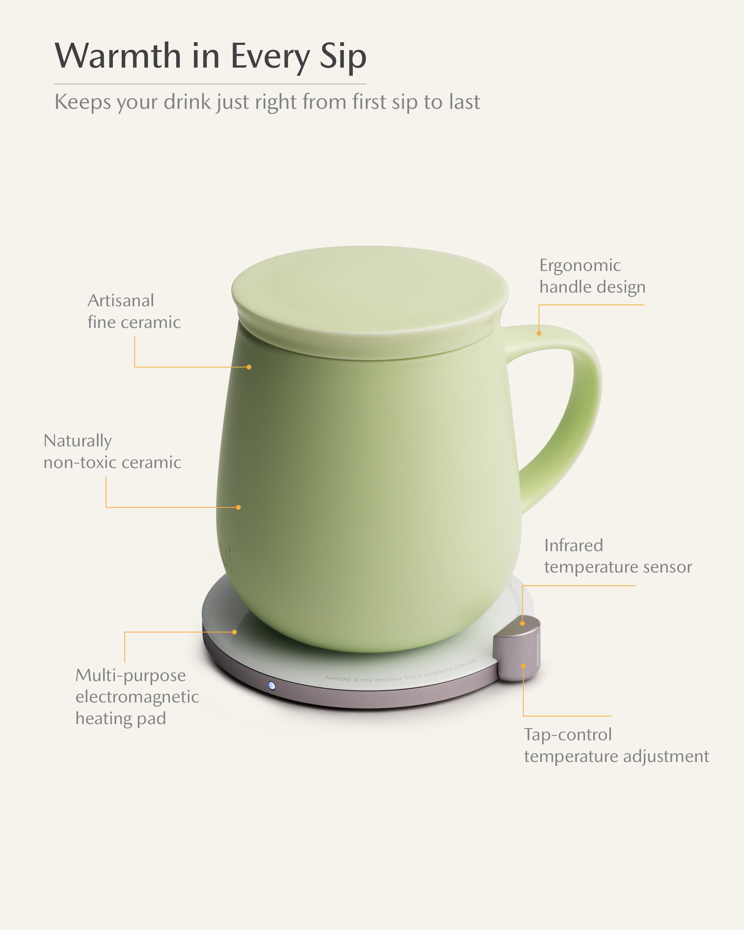 Ui Self-heating Mug Set - Verde Green