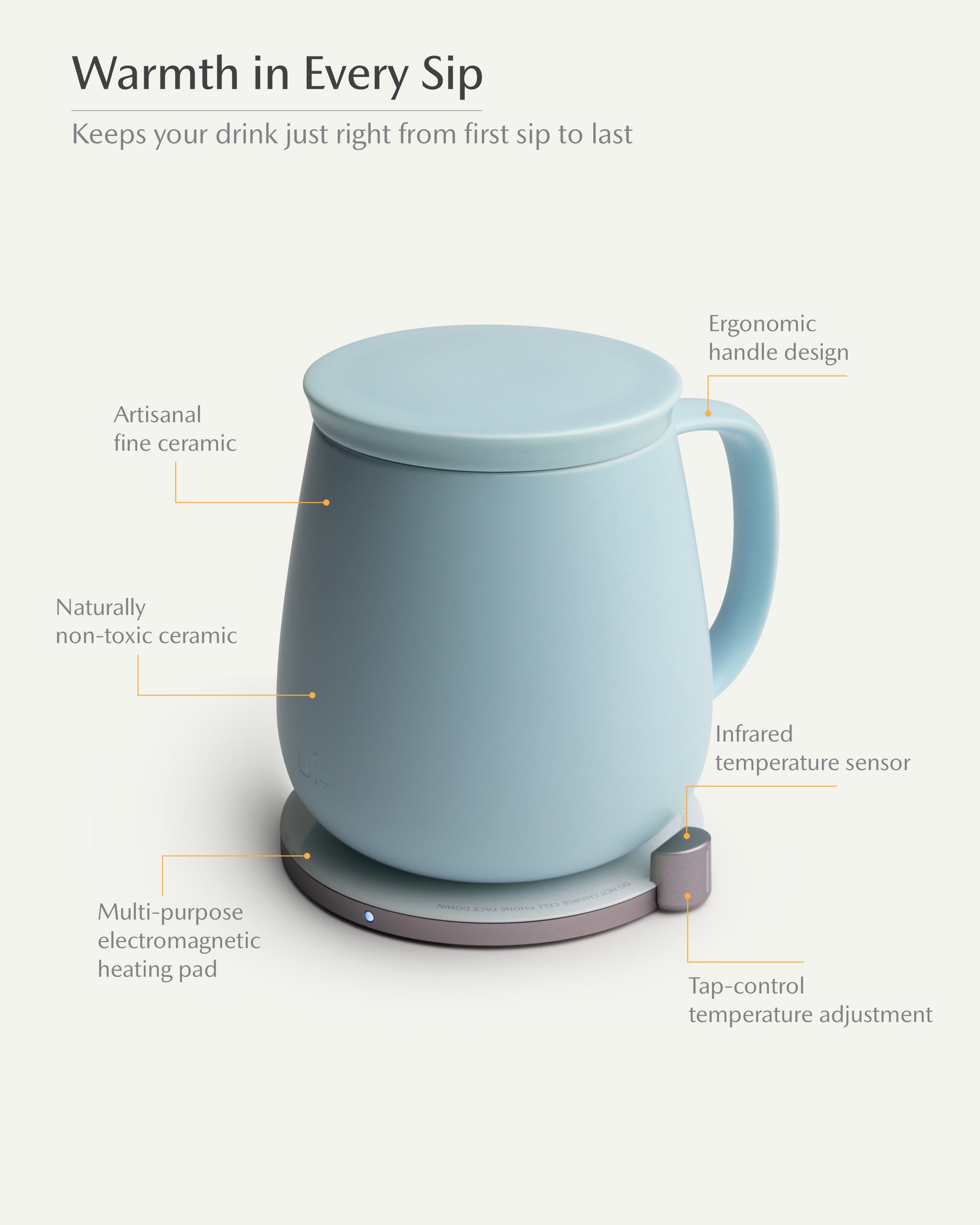 Ui+ Self-heating Mug Set - Moonmist Blue