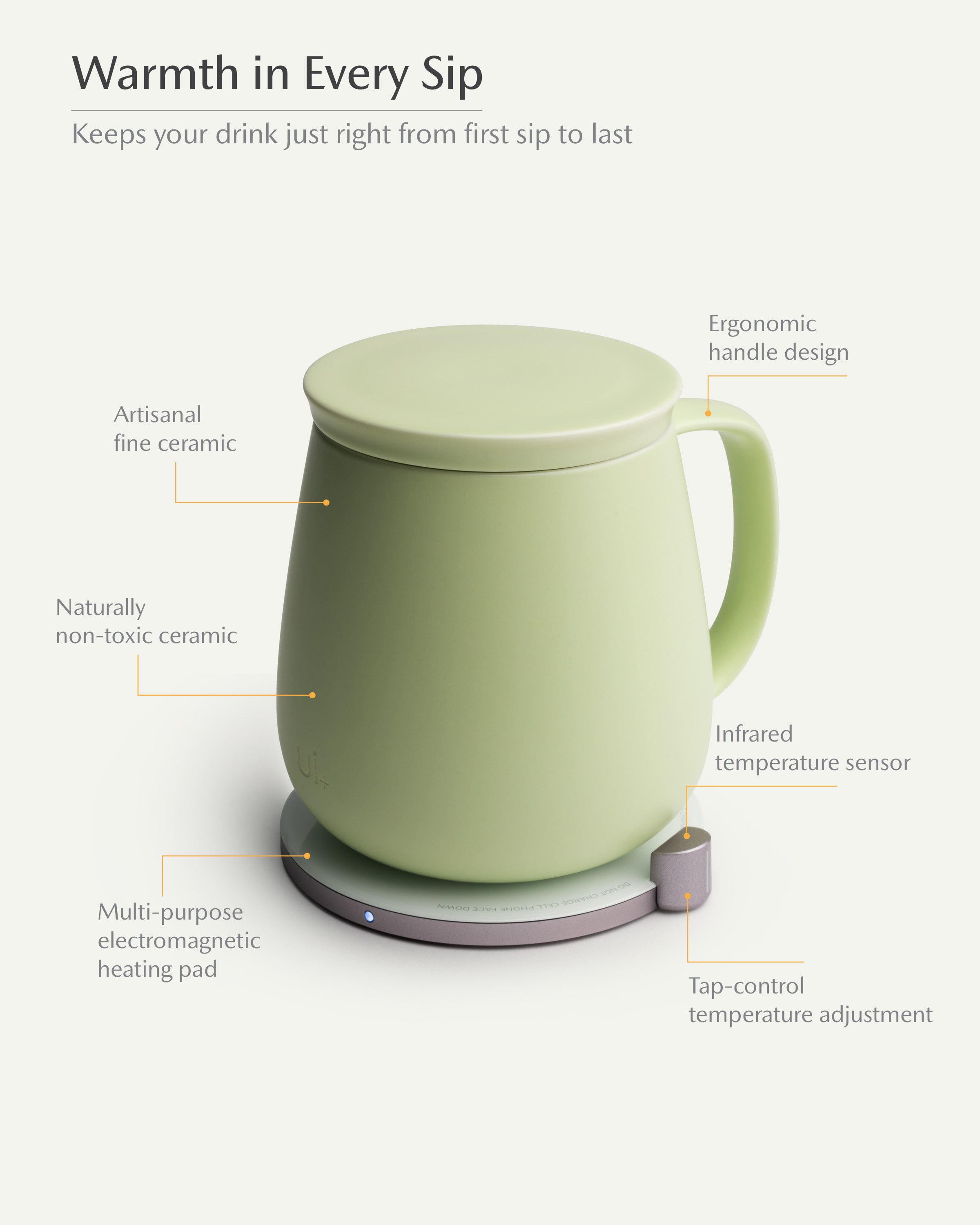 Ui+ Self-heating Mug Set - Verde Green