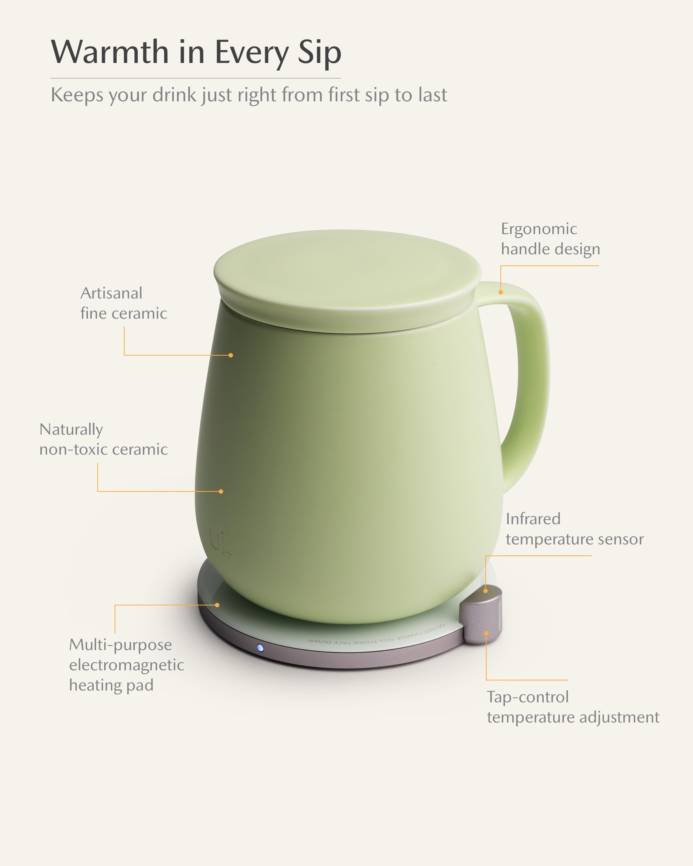 Ui+ Self-heating Mug Set - Verde Green