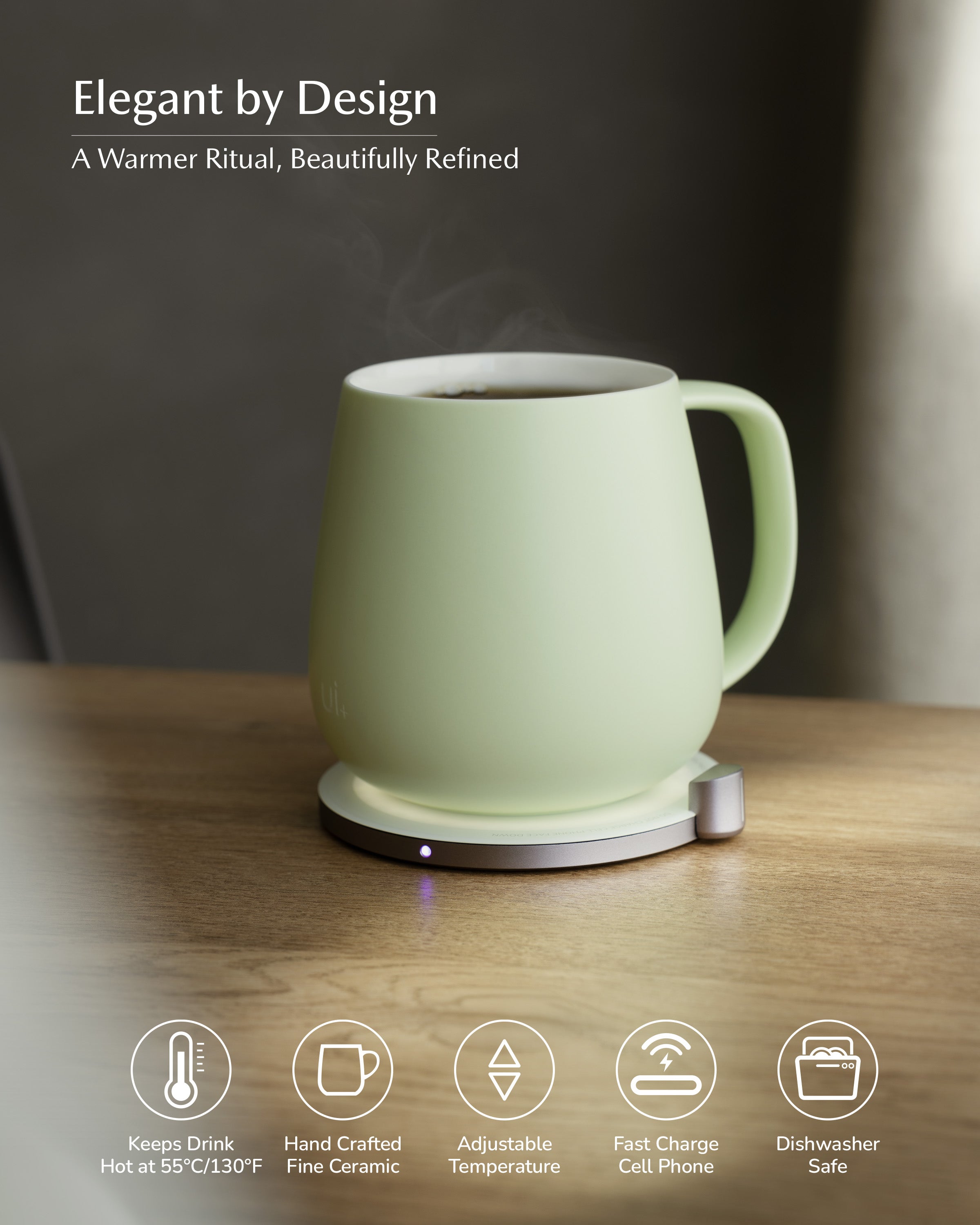 Ui+ Self-heating Mug Set - Verde Green