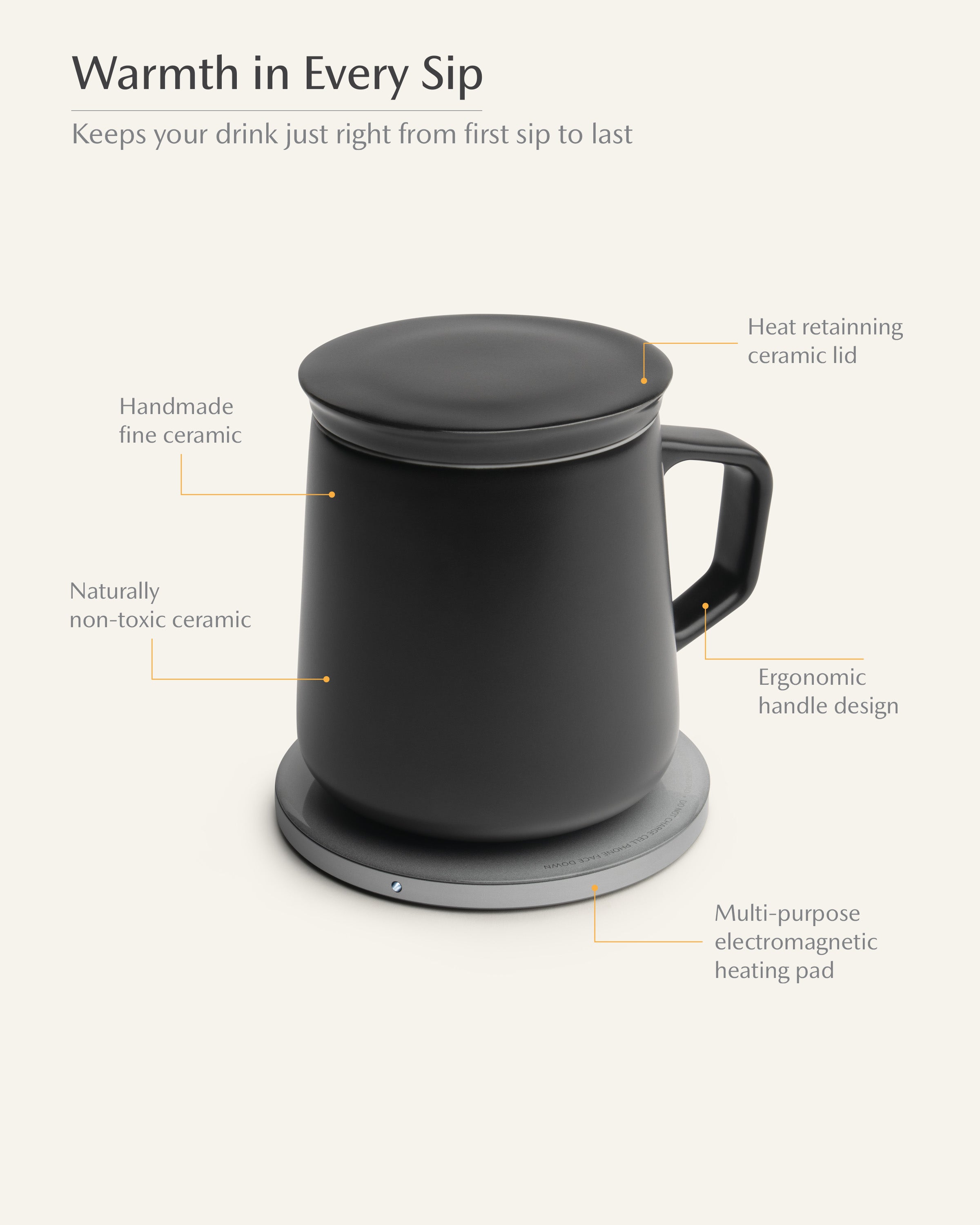 Neo Self-heating Mug Set- Inkstone Black