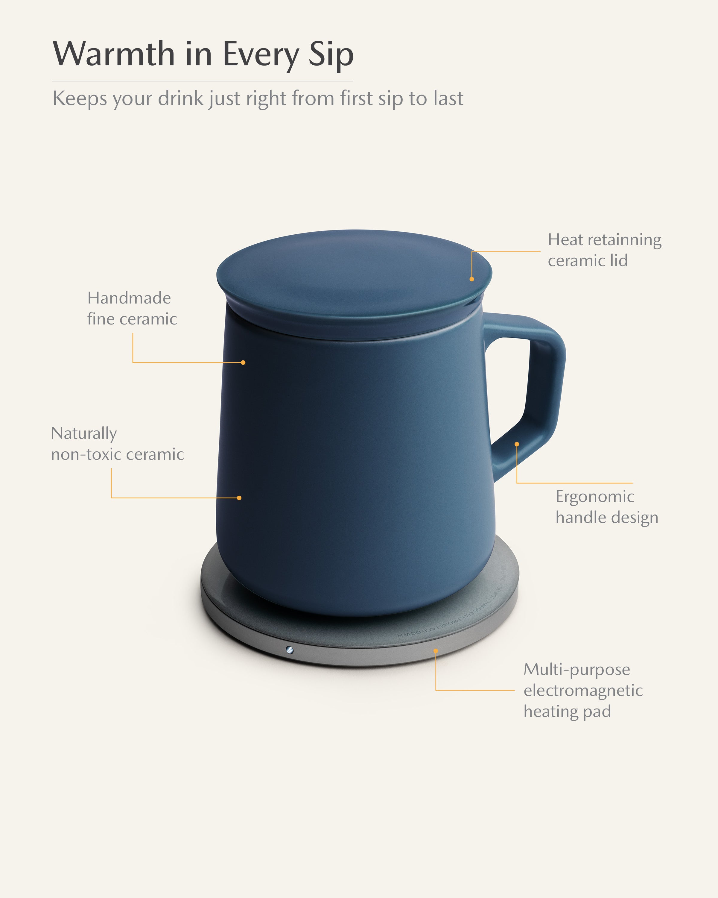 Neo Self-heating Mug Set - Deep Navy