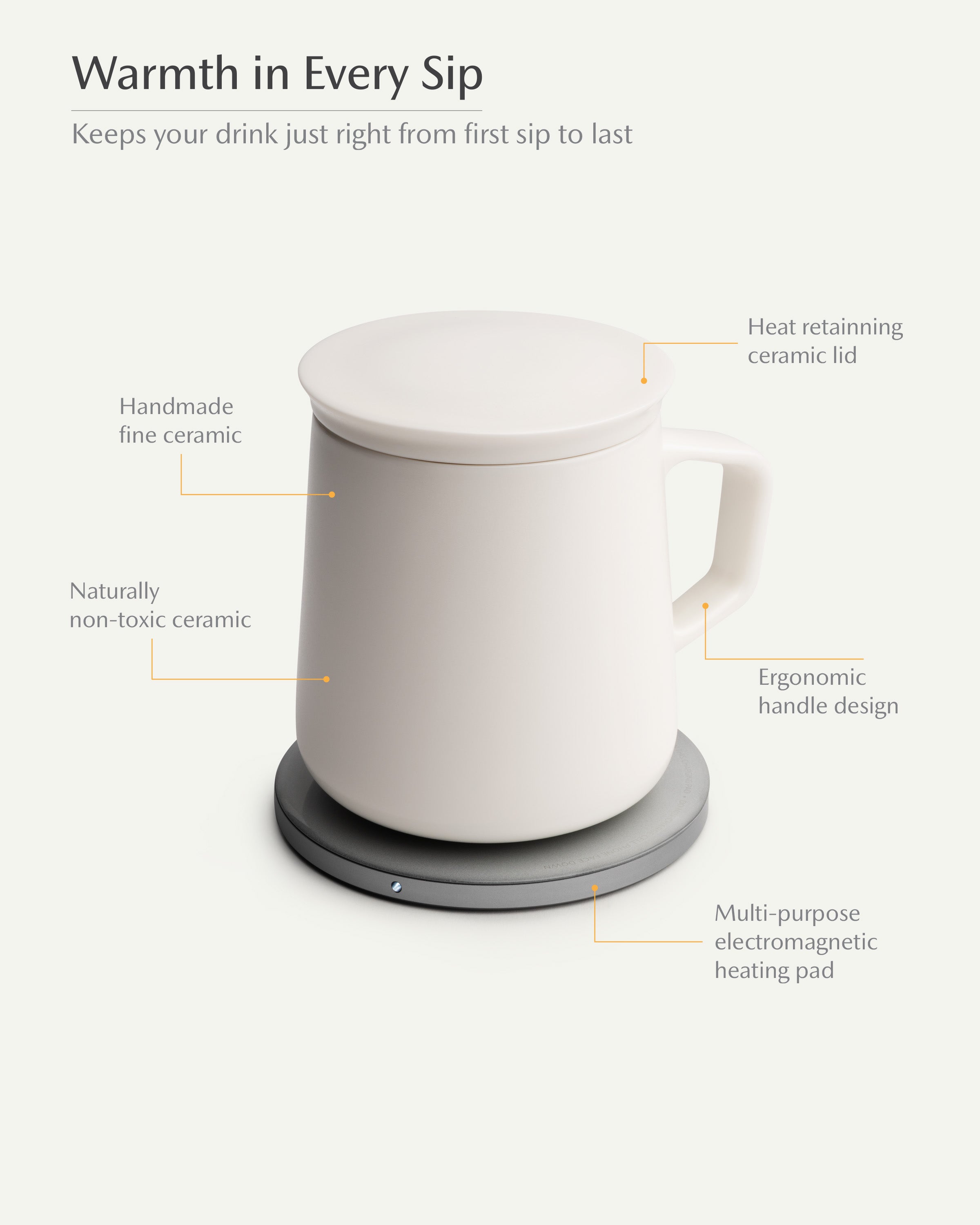 Neo Self-heating Mug Set - Jasmine White