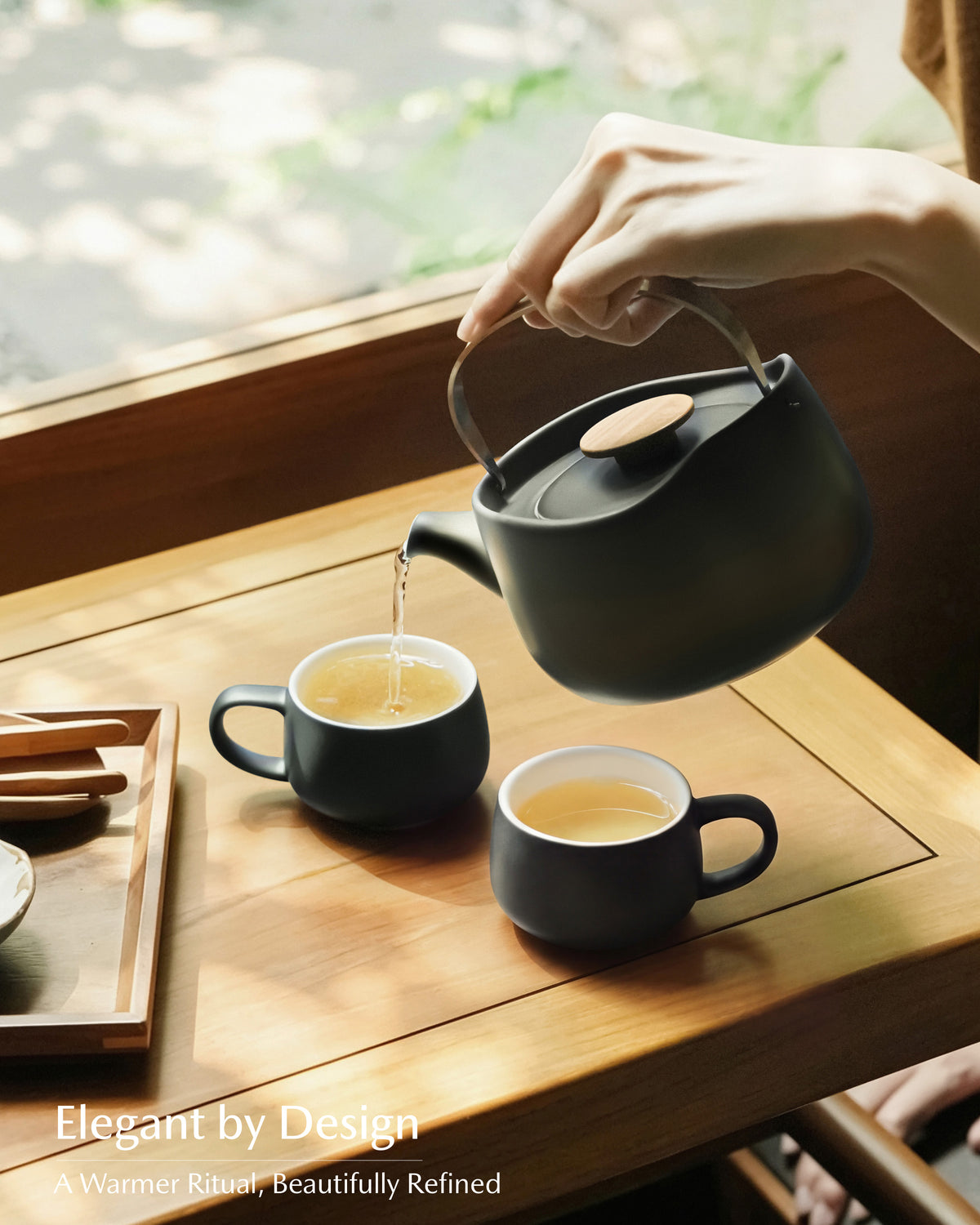 Leiph Self-heating Teapot Set - Inkstone Black