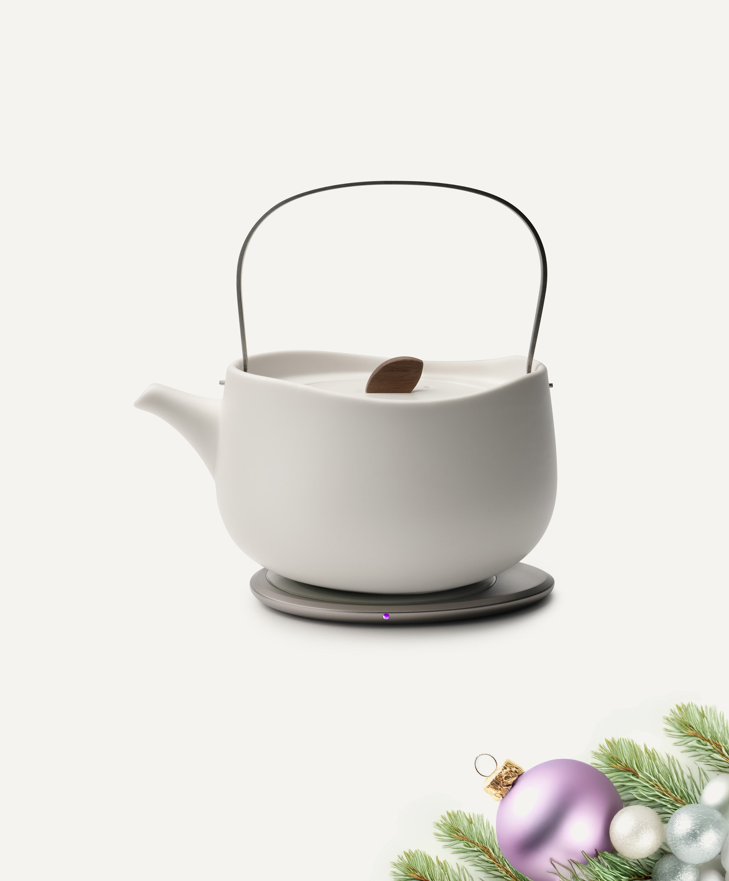 Leiph Self-heating Teapot Set - Jasmine White