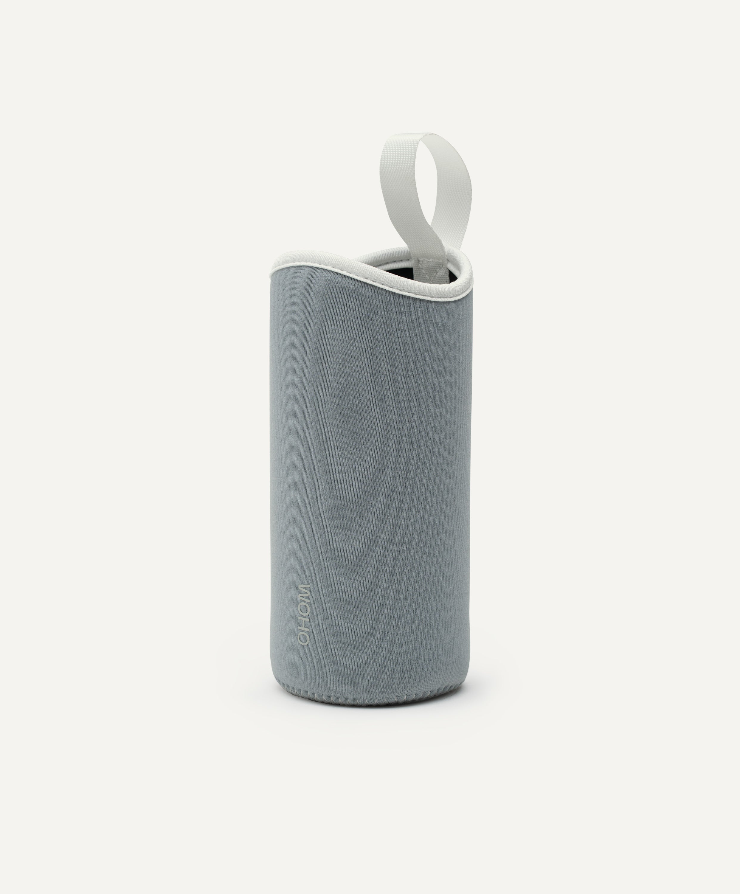 Uvio carrying pouch in Elephant Gray made of neoprene with loop strap, designed to fit Uvio water bottle for easy portability