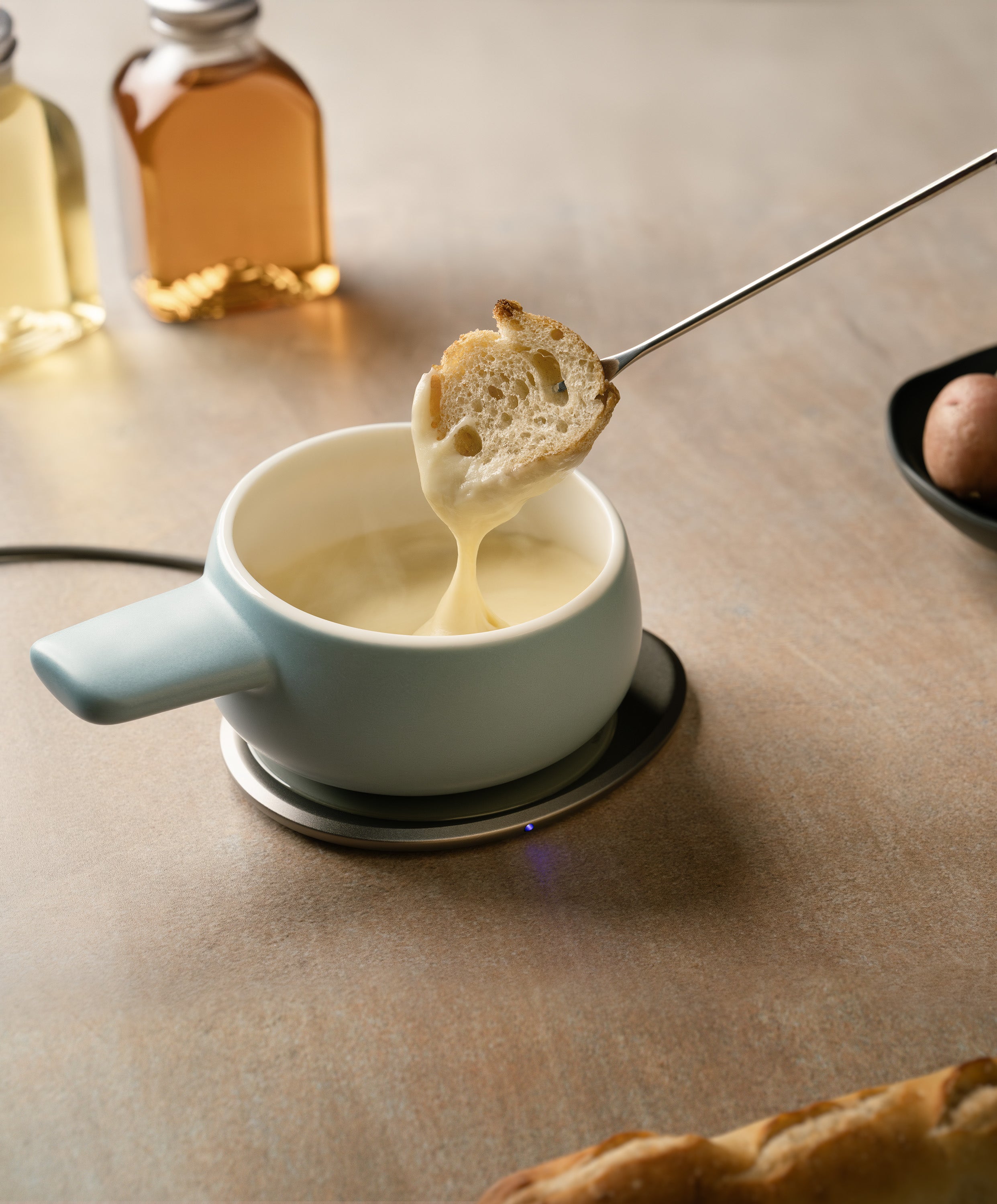 Fondi Self-heating Fondue Set - Moonmist Blue