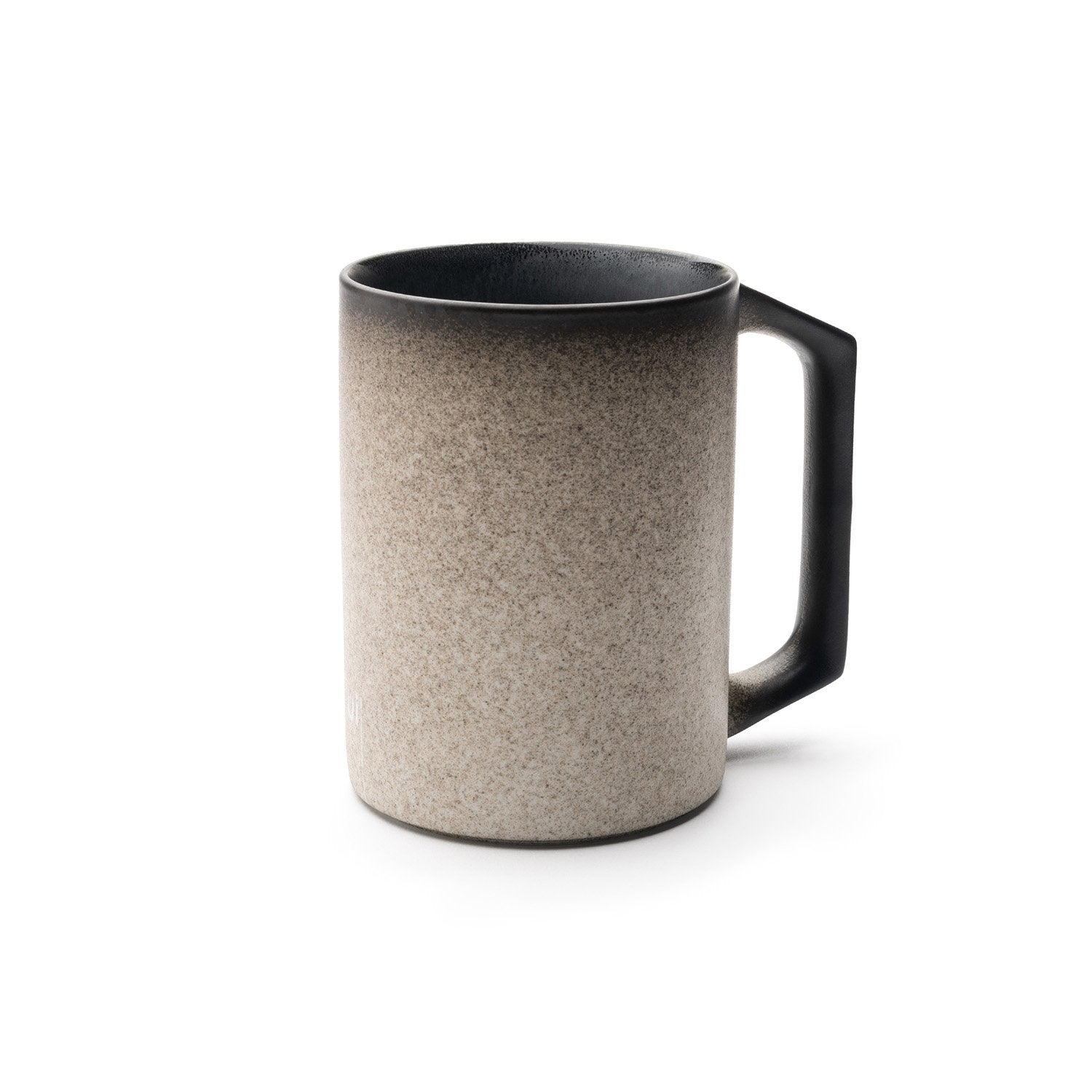 Cement textured mug with design
