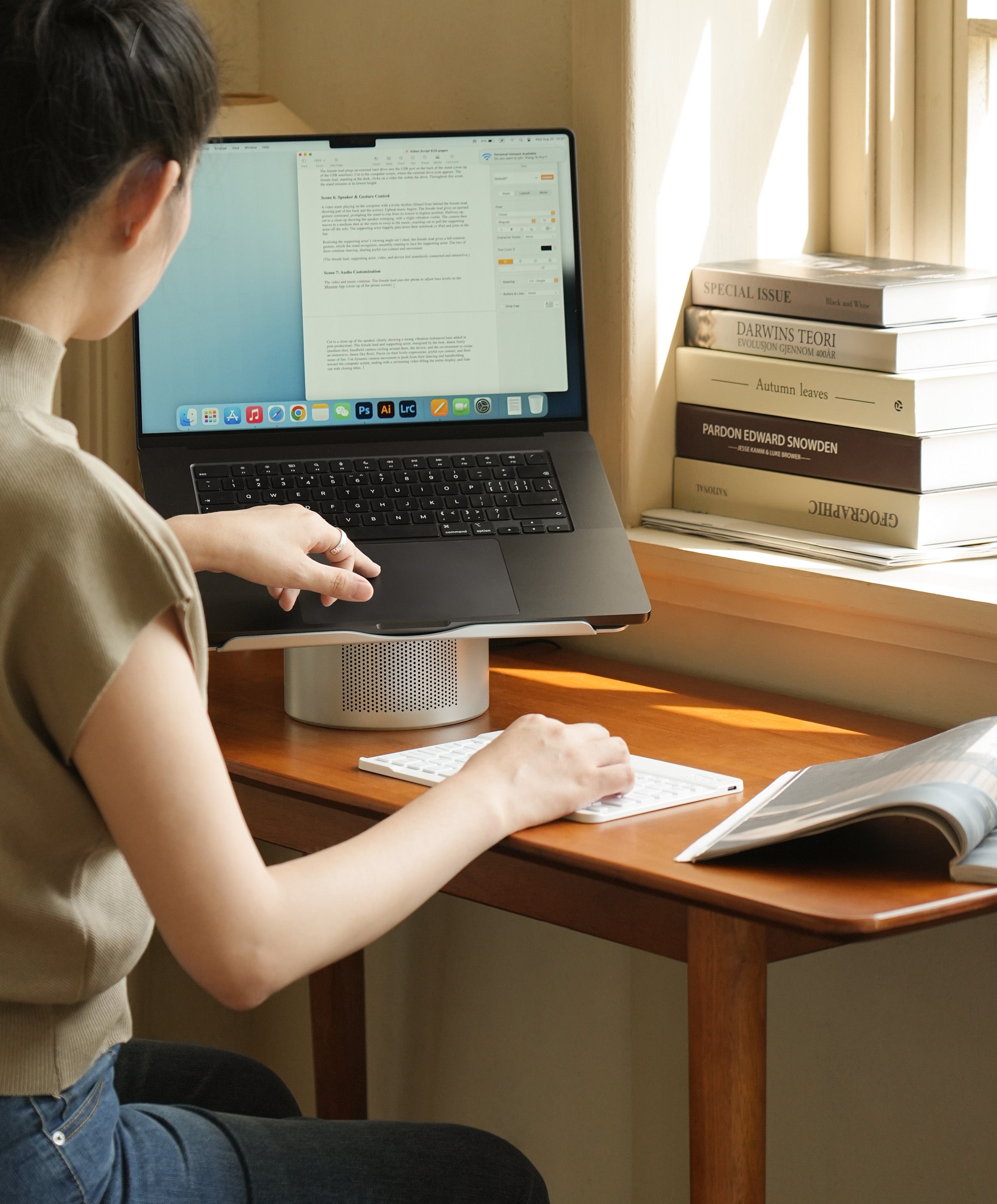 Mossion M1 Laptop Stand  - Silver Metallic