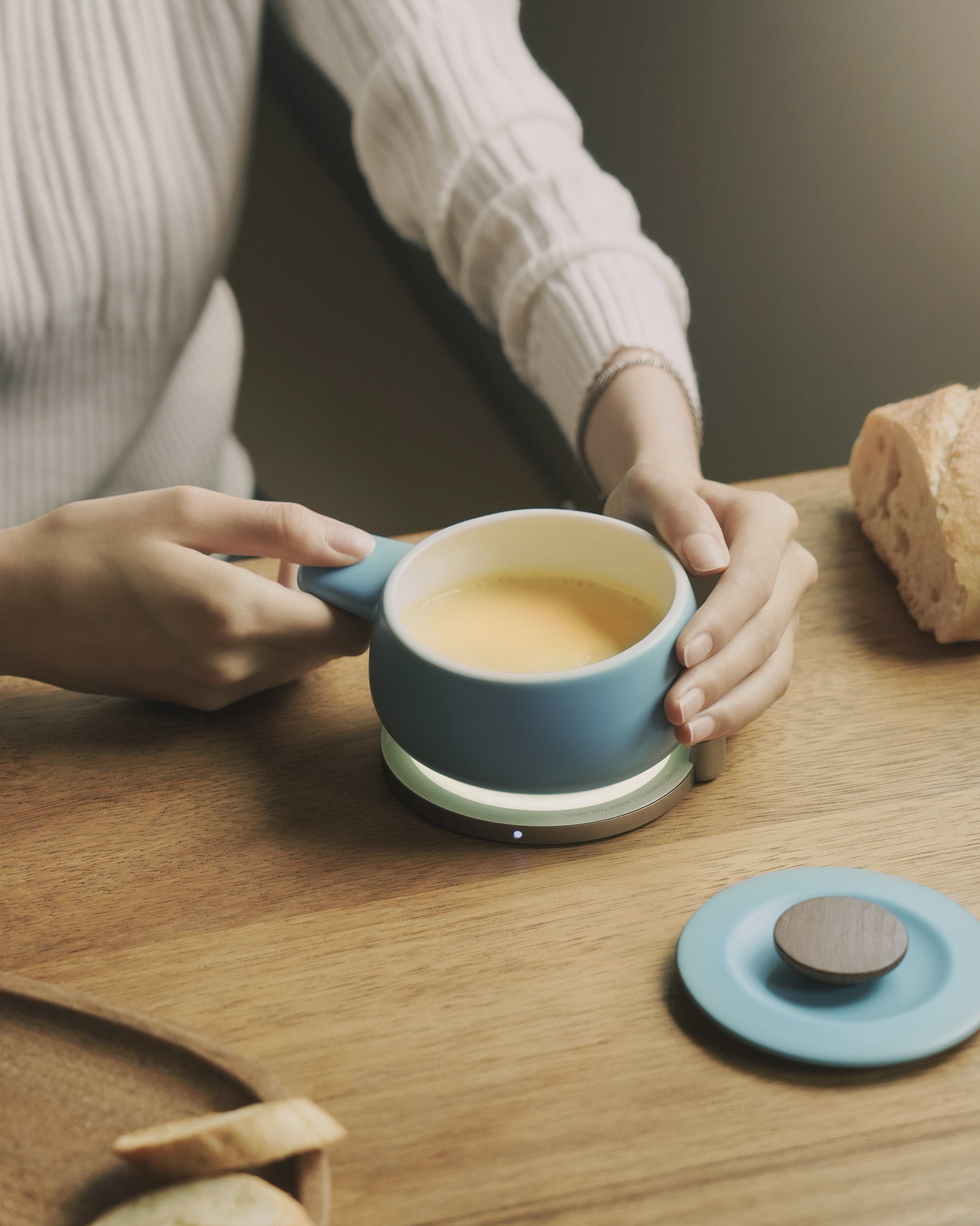 Fondi Self-heating Fondue Set - Moonmist Blue