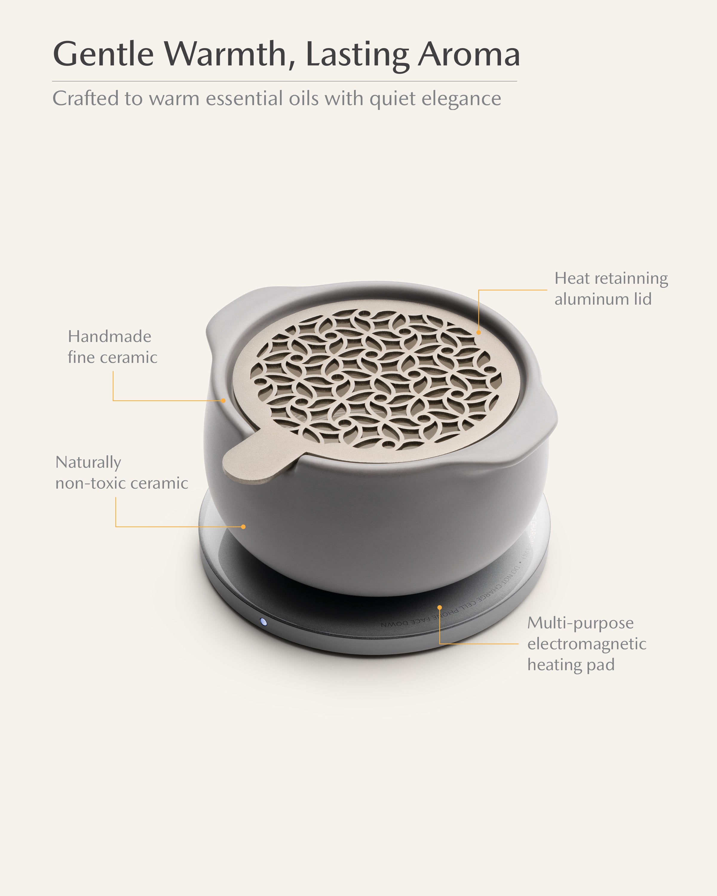 Jun Self-heating Diffuser Set - Soft Gray