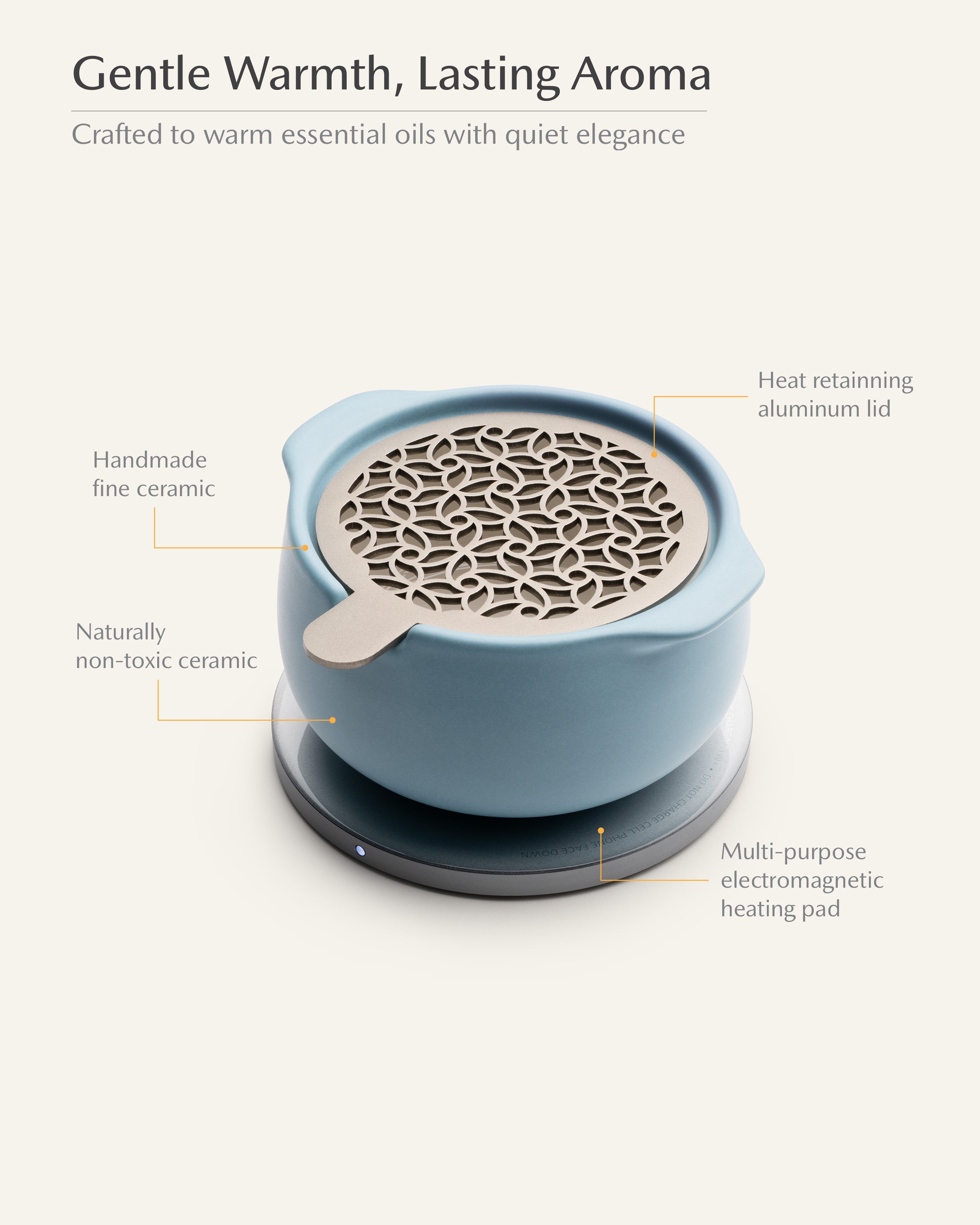 Jun Self-heating Diffuser Set - Moonmist Blue