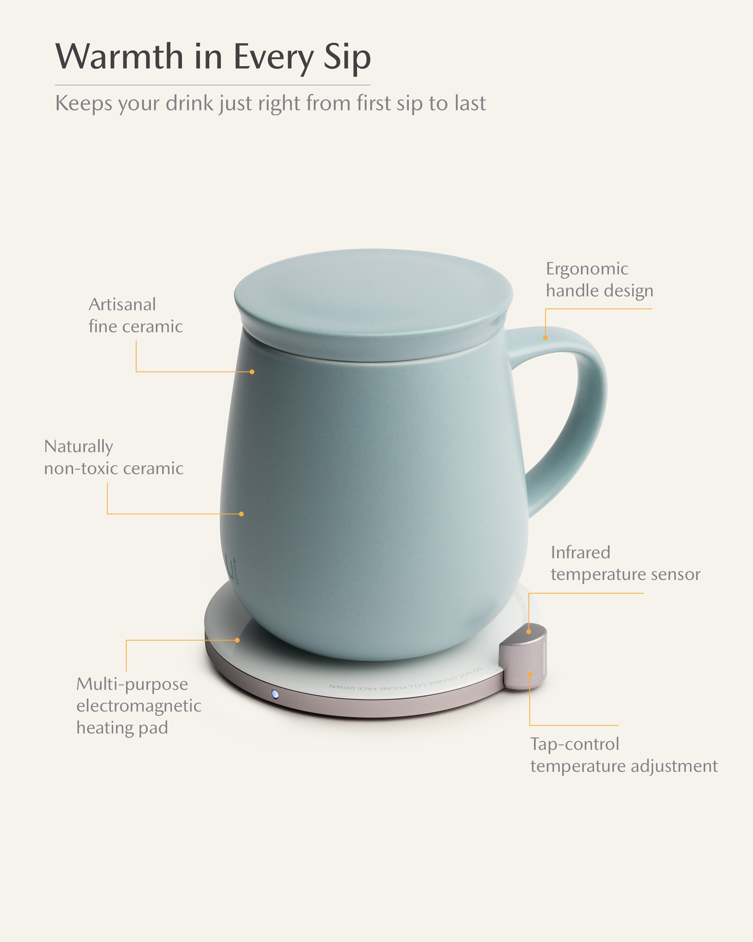 Ui Self-heating Mug Set - Moonmist Blue