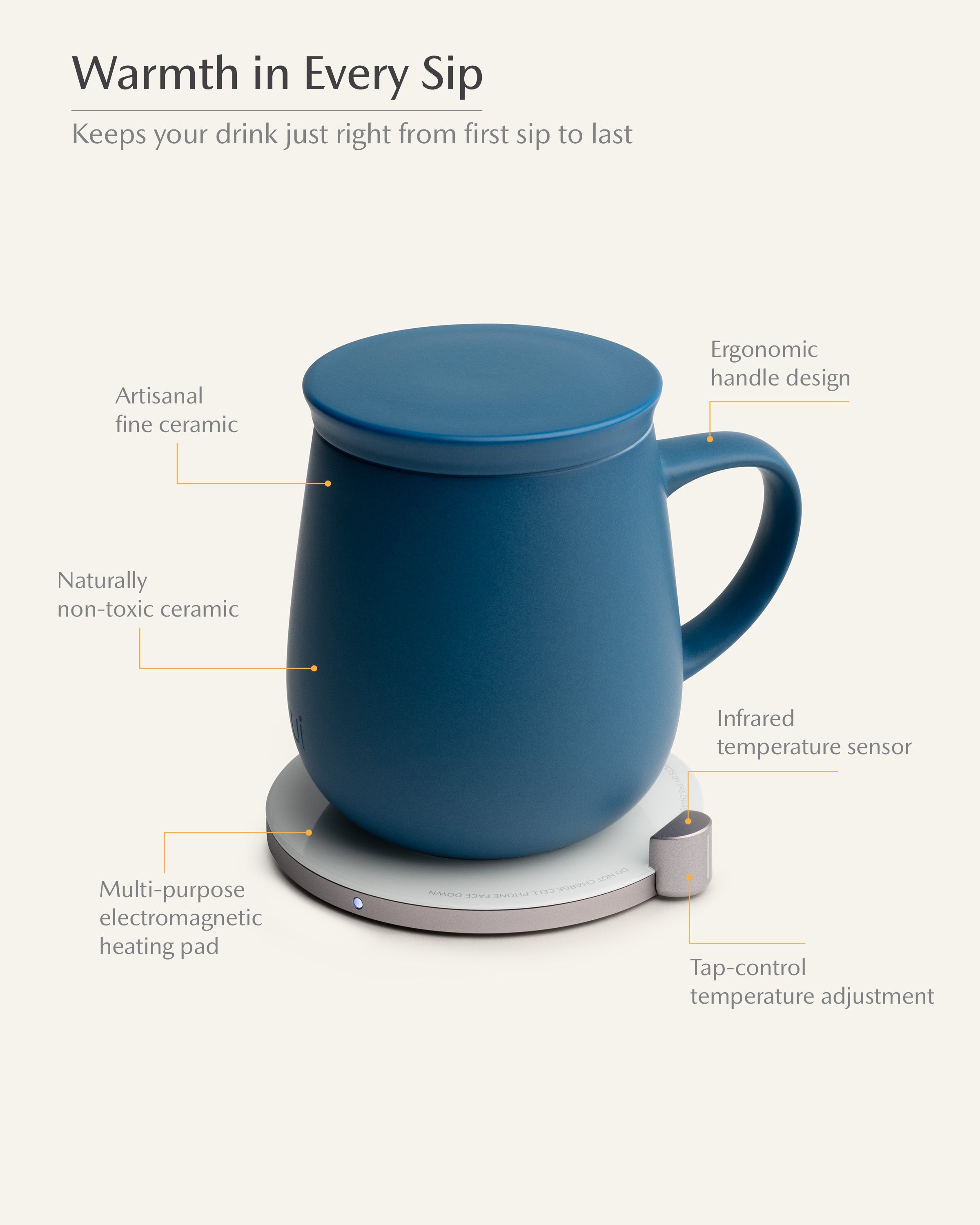 Ui Self-heating Mug Set - Deep Navy