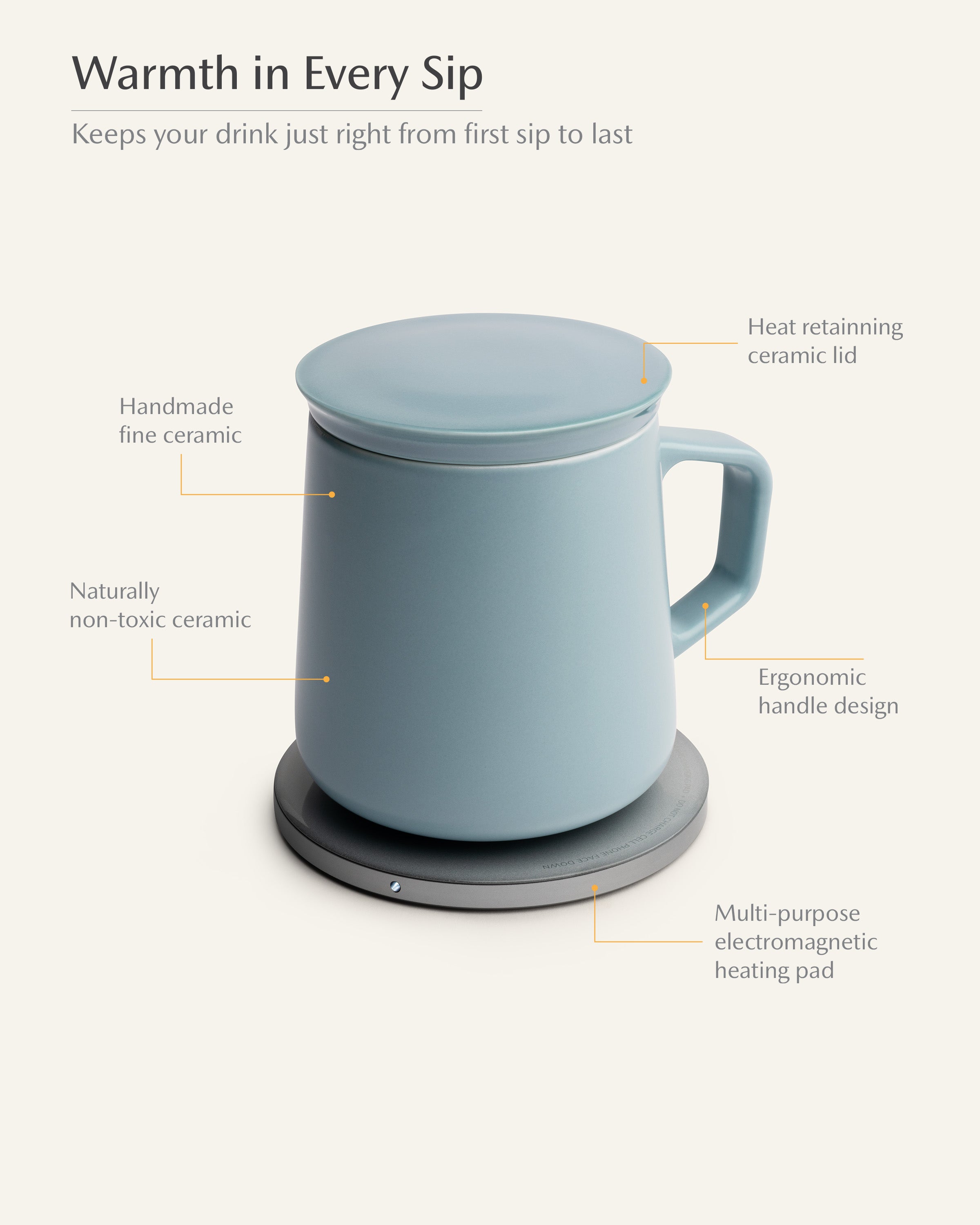 Neo Self-heating Mug Set - Moonmist Blue