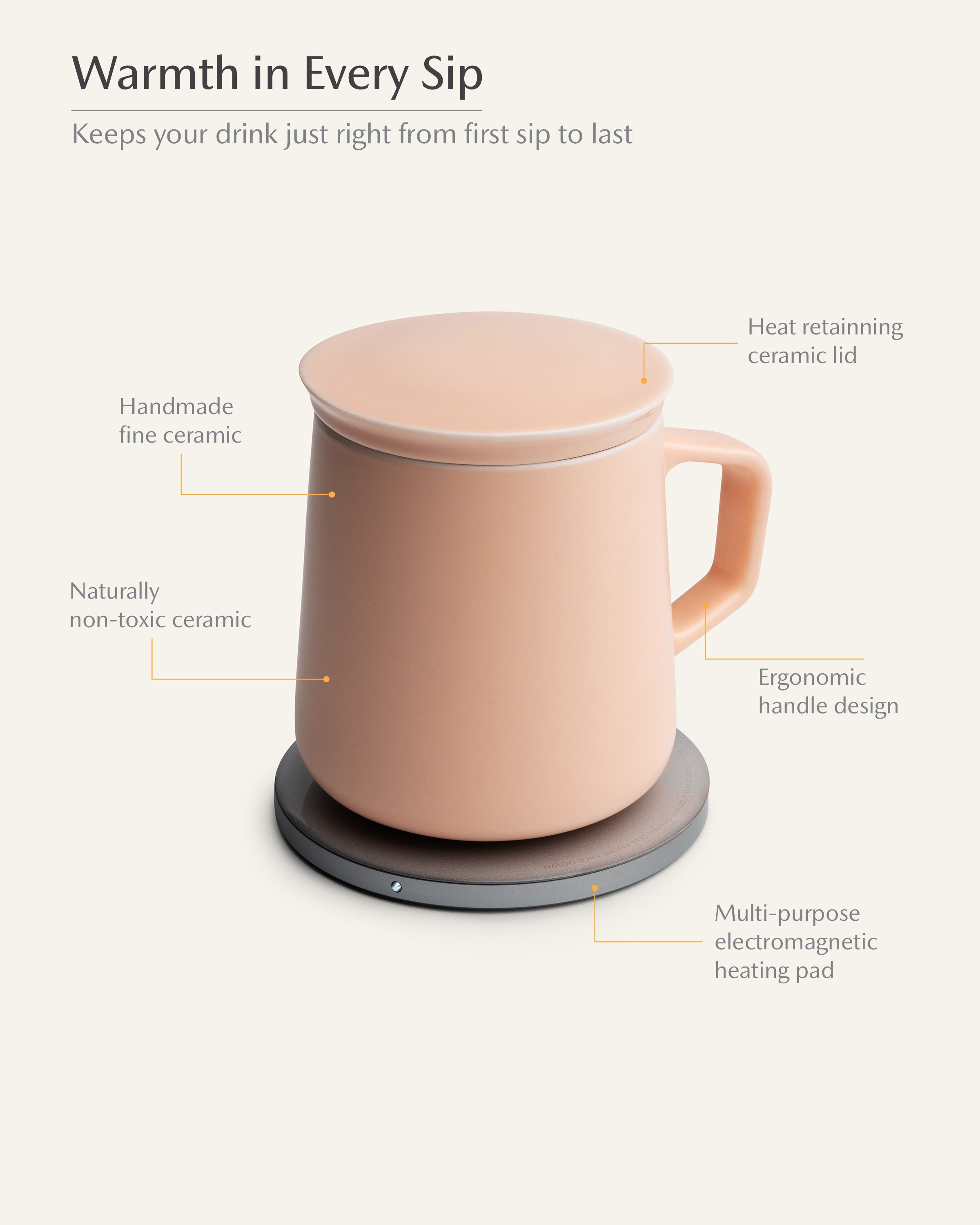 Neo Self-heating Mug Set - Rosy Apricot