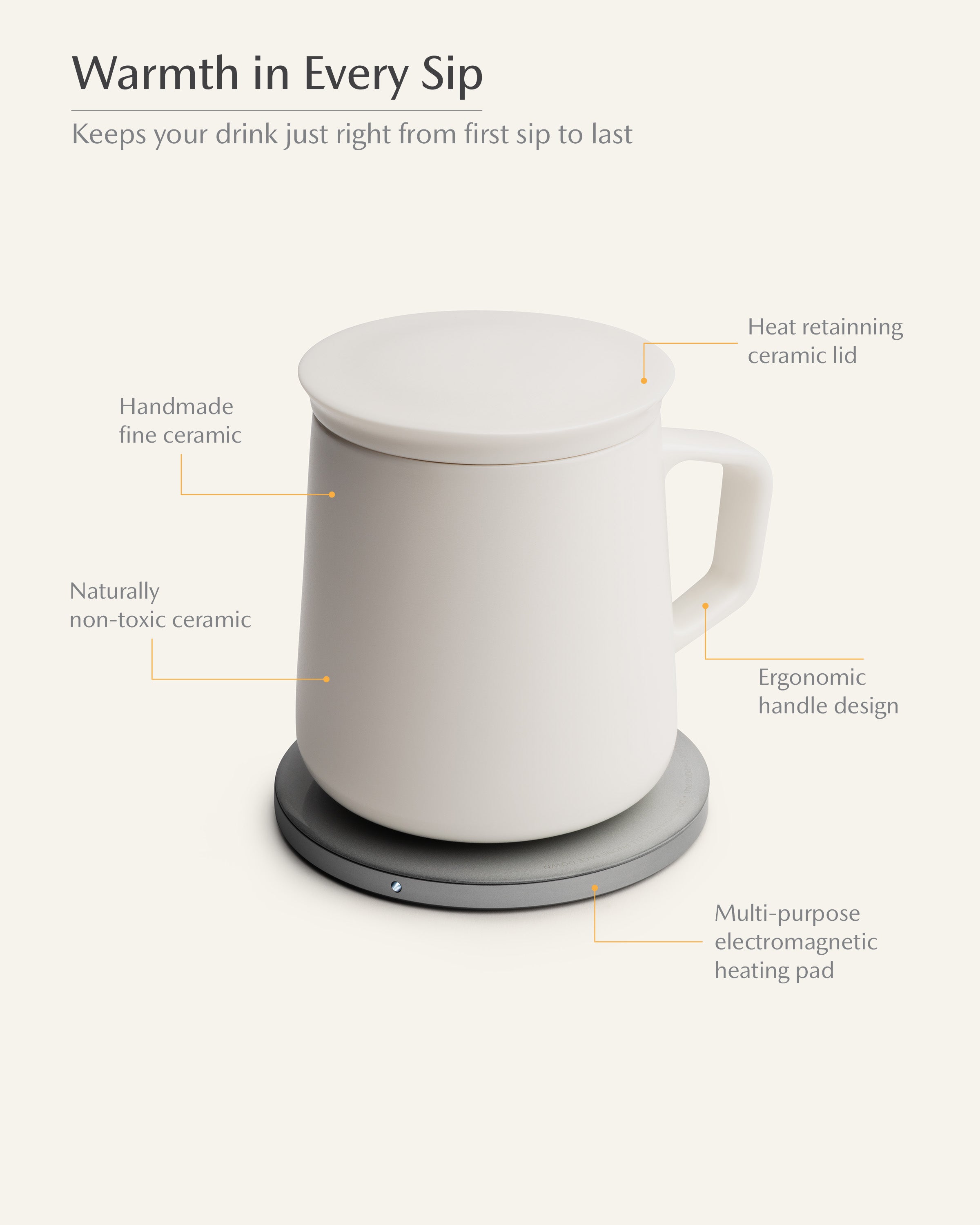 Neo Self-heating Mug Set - Jasmine White