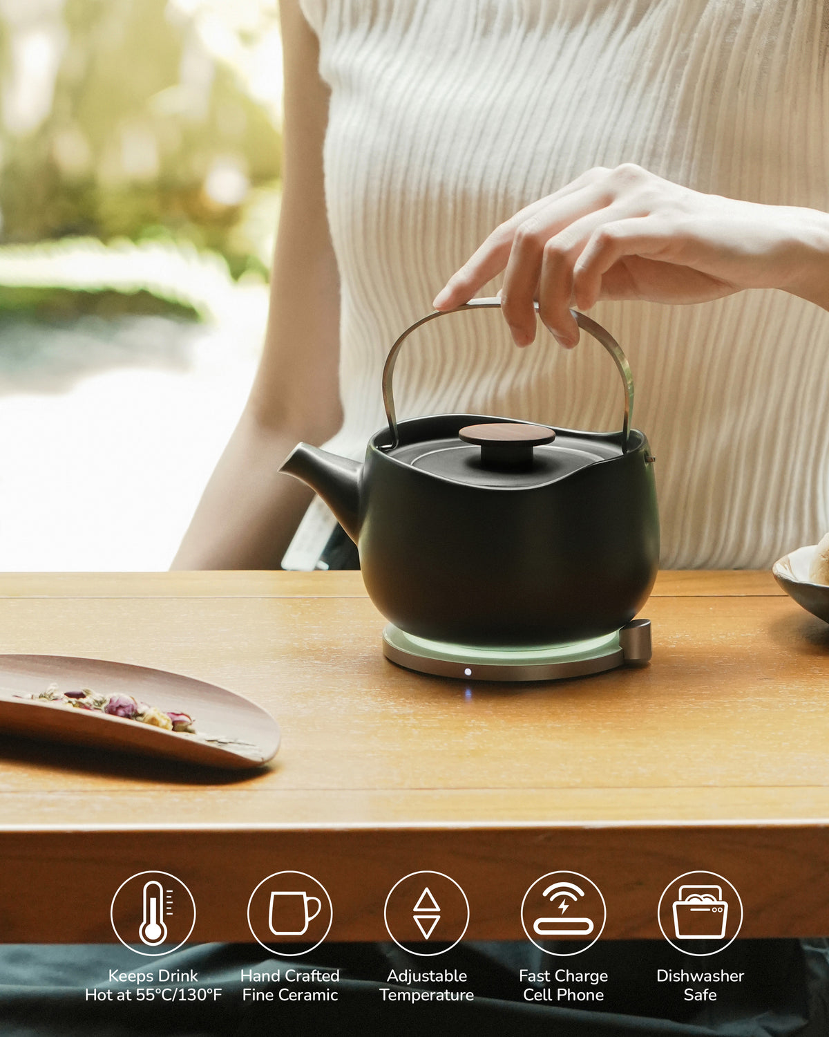 Leiph Self-heating Teapot Set - Inkstone Black