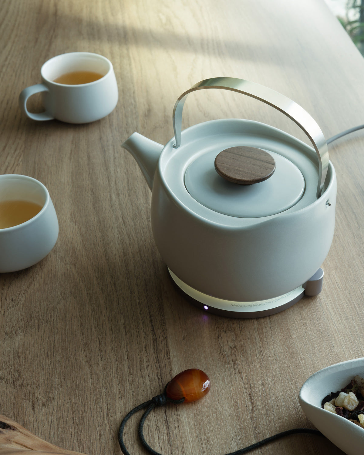 Leiph Self-heating Teapot Set - Soft Gray