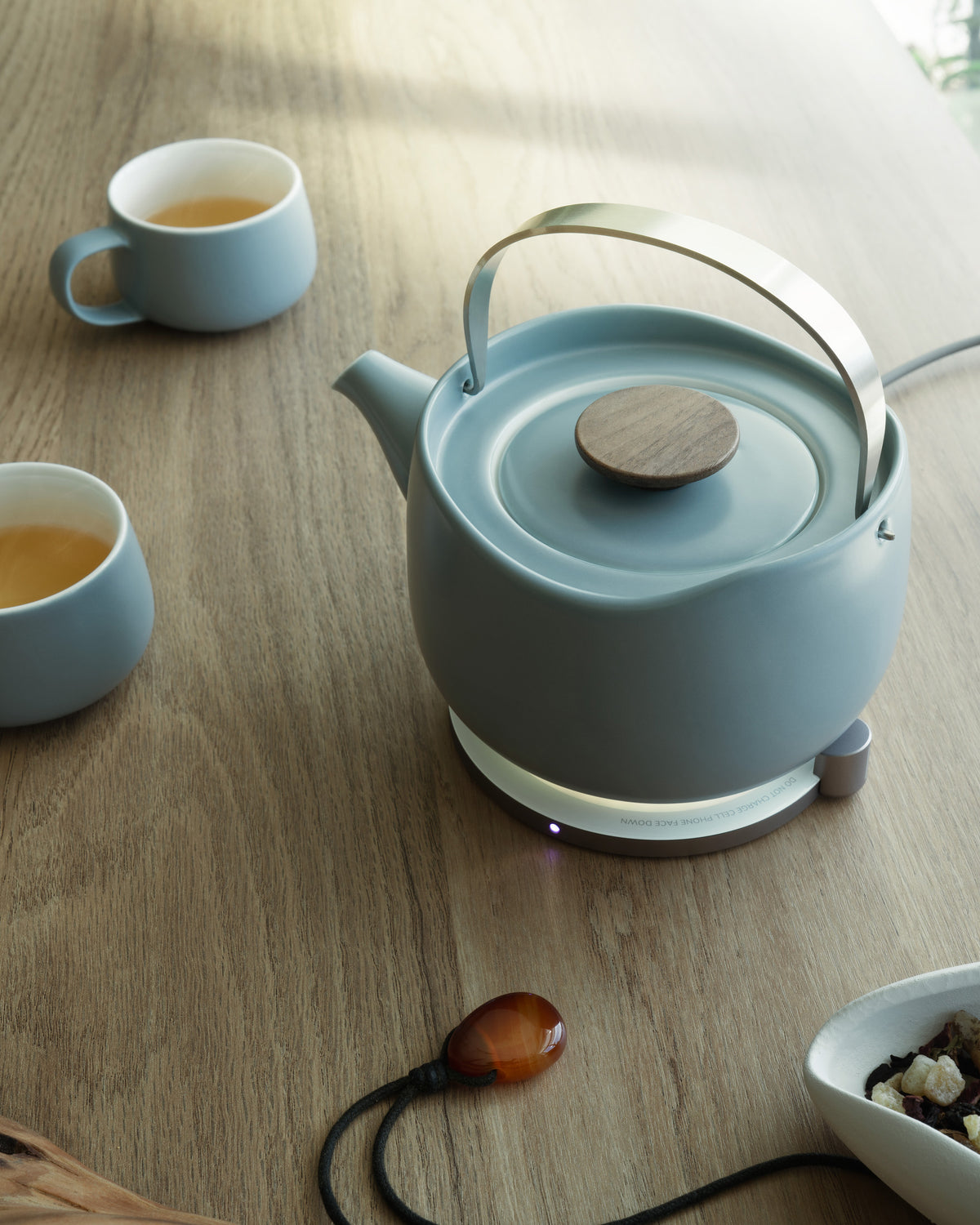 Leiph Self-heating Teapot Set - Moonmist Blue