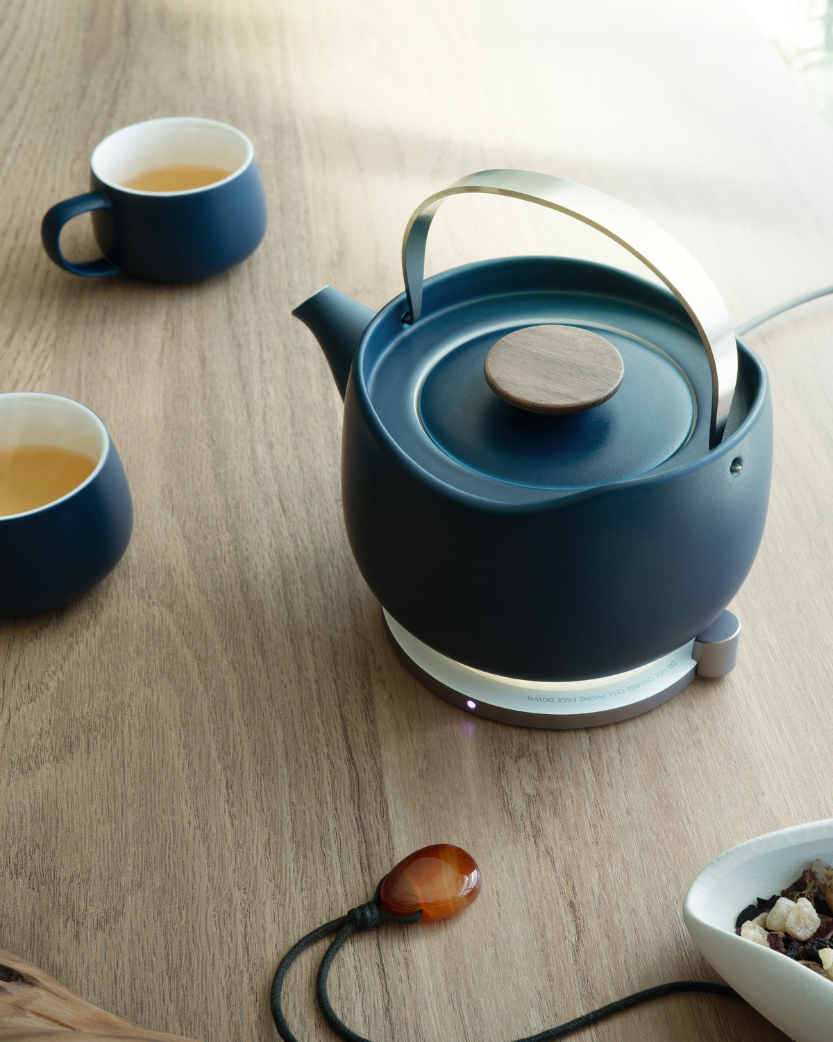 Leiph Self-heating Teapot Set - Deep Navy