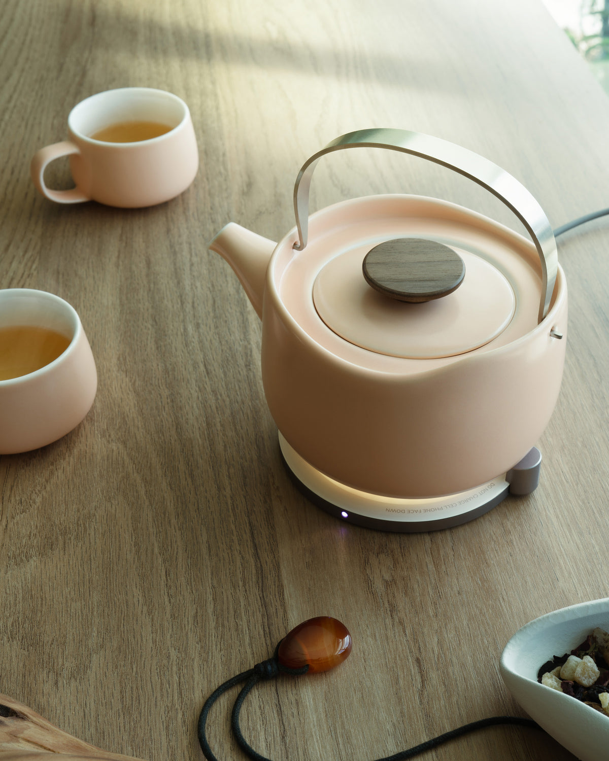 Leiph Self-heating Teapot Set - Rosy Apricot