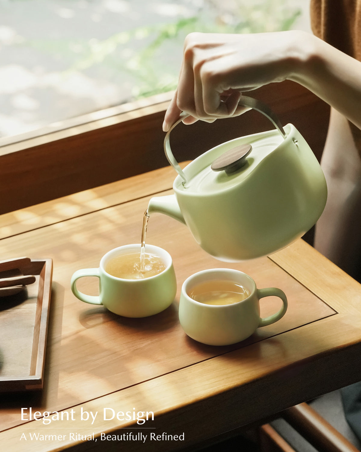 Leiph Self-heating Teapot Set - Verde Green