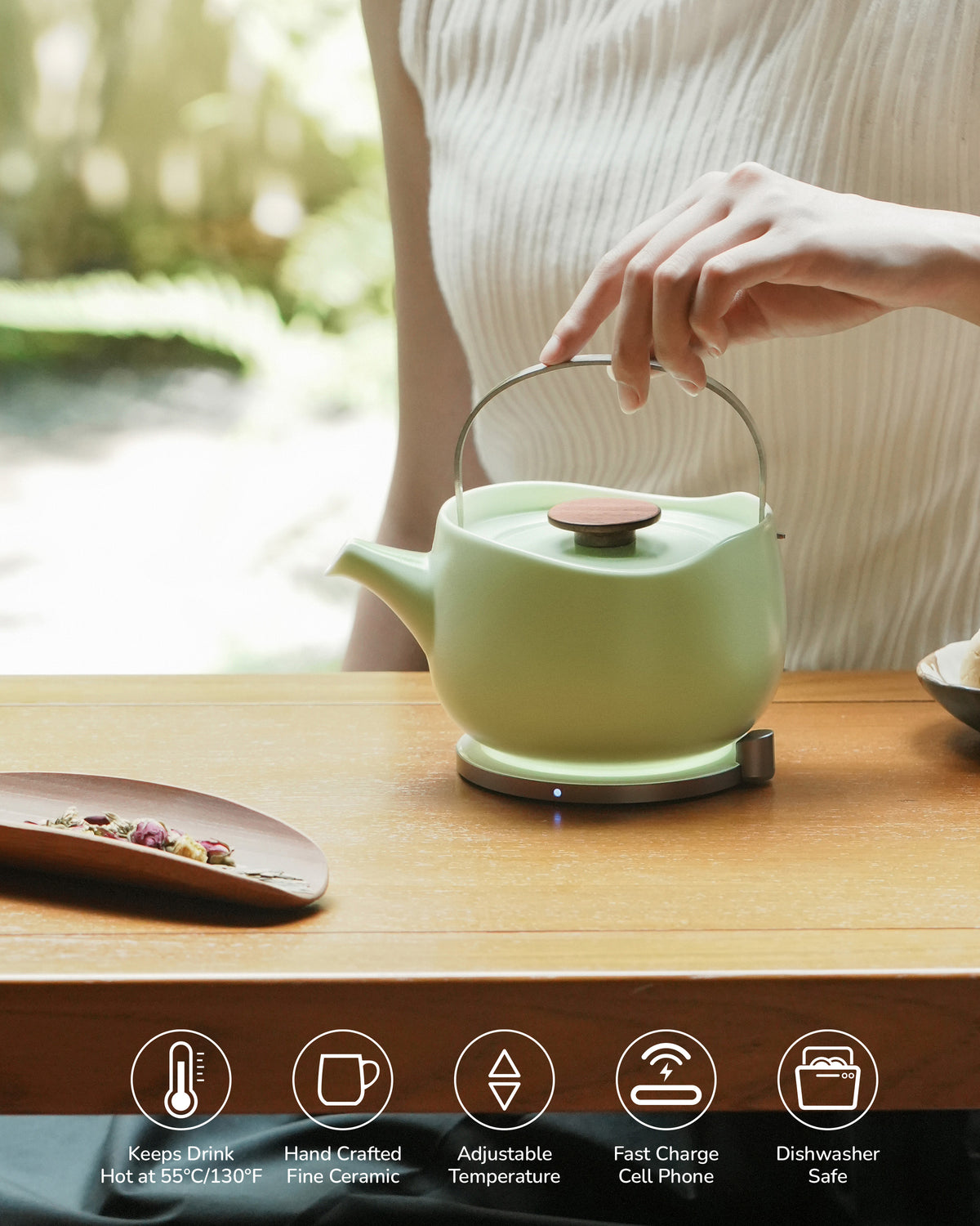 Leiph Self-heating Teapot Set - Verde Green