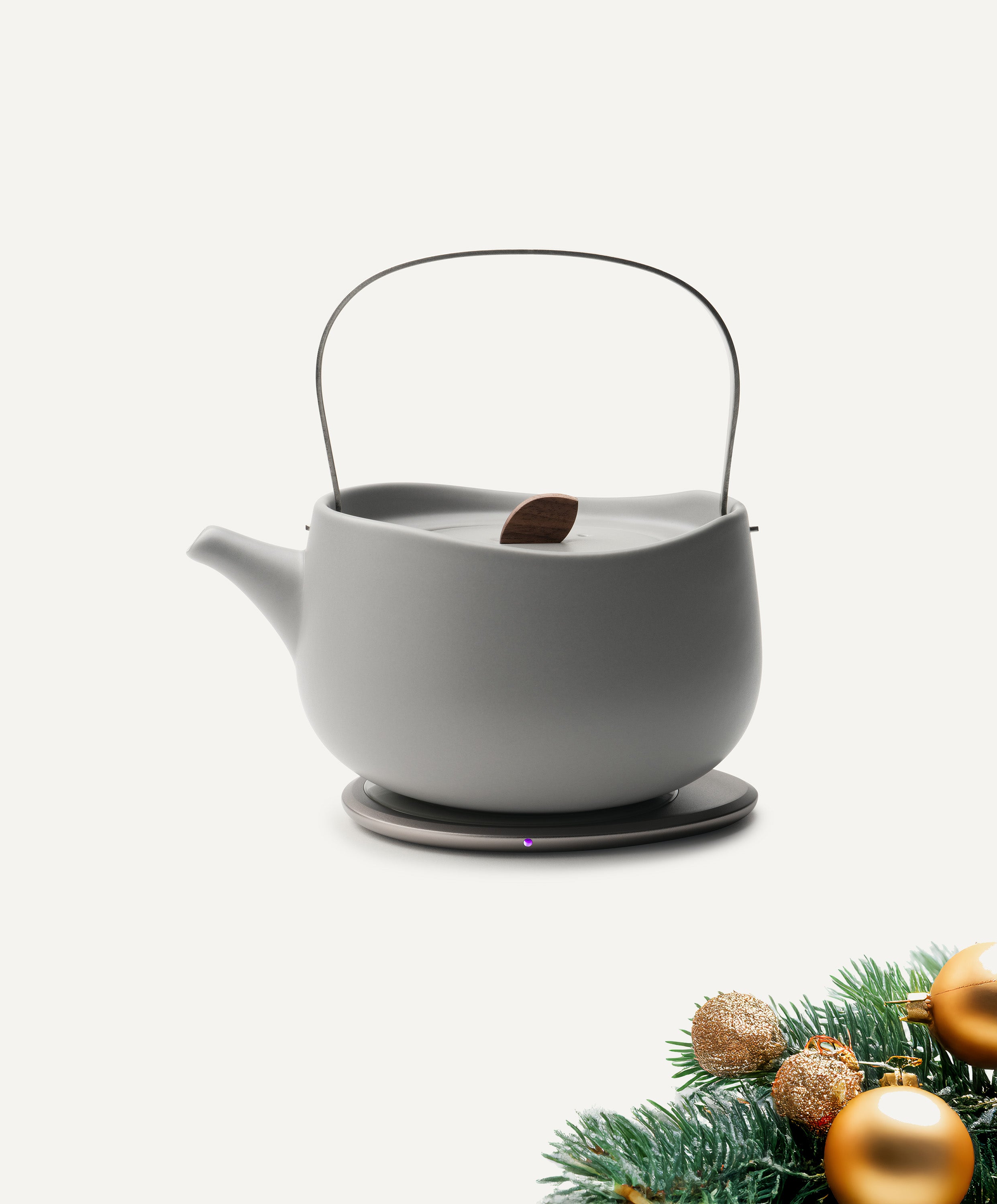 Leiph Self-heating Teapot Set - Soft Gray