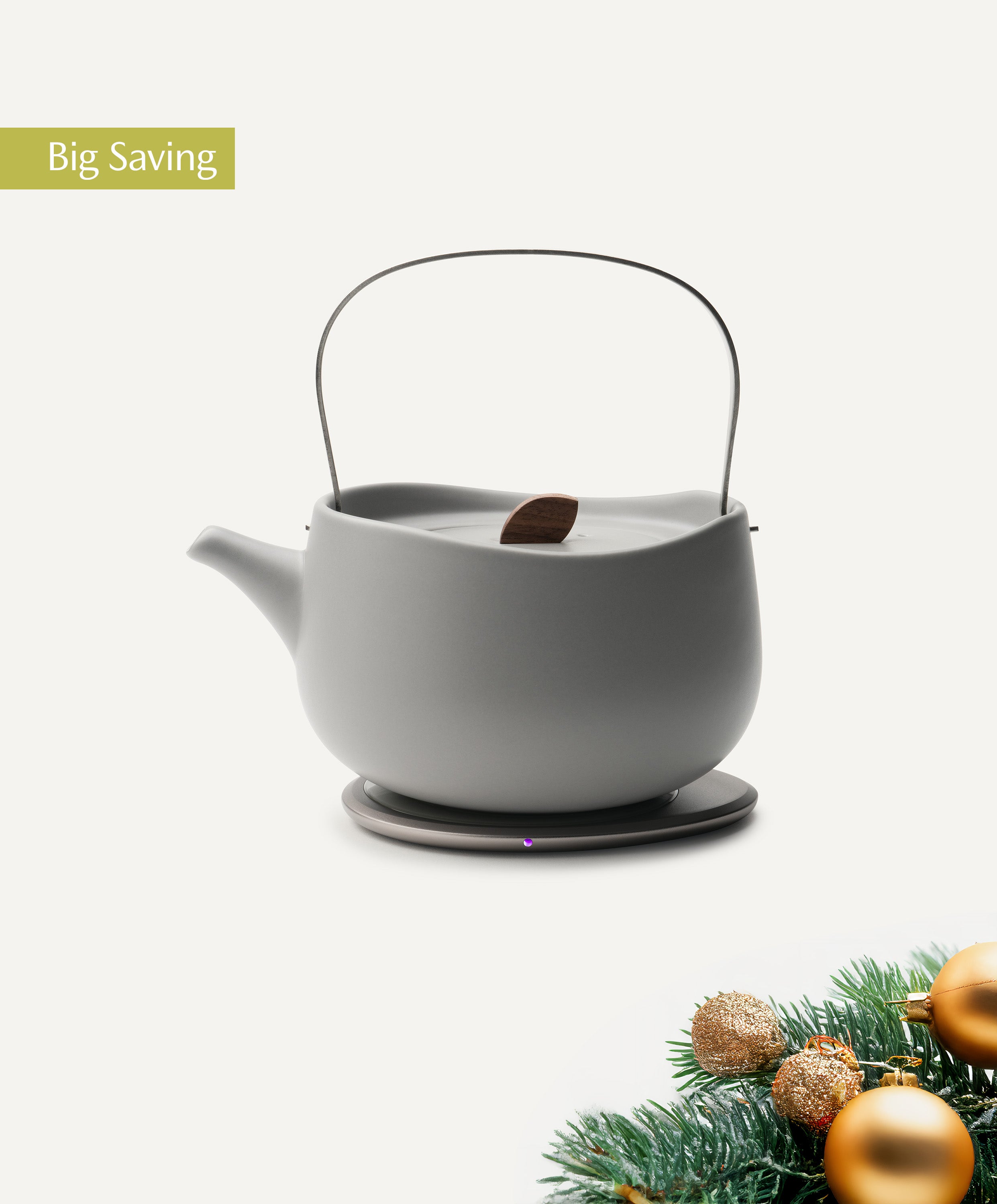 Leiph Self-heating Teapot Set - Soft Gray