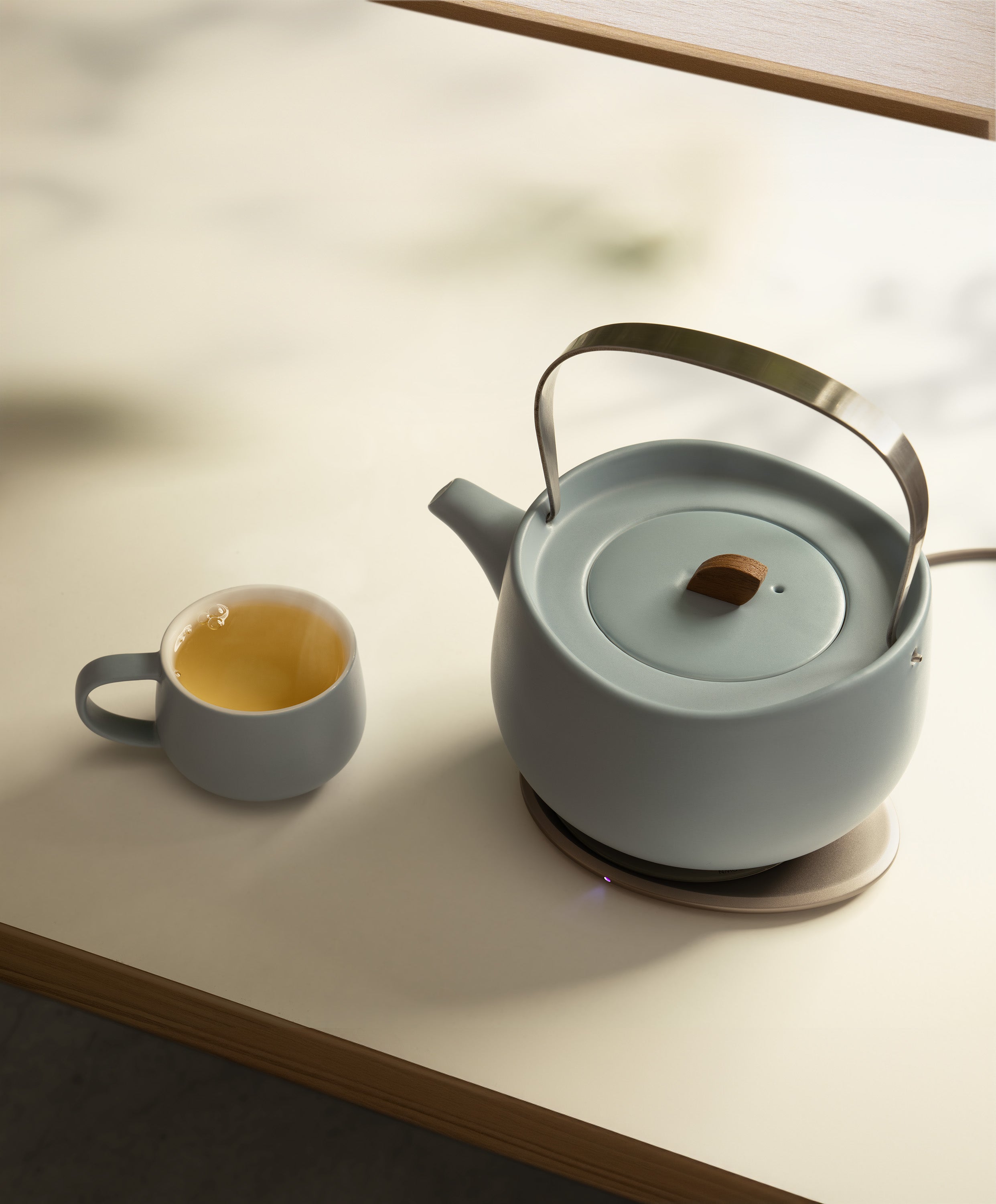 Leiph Self-heating Teapot Set - Moonmist Blue