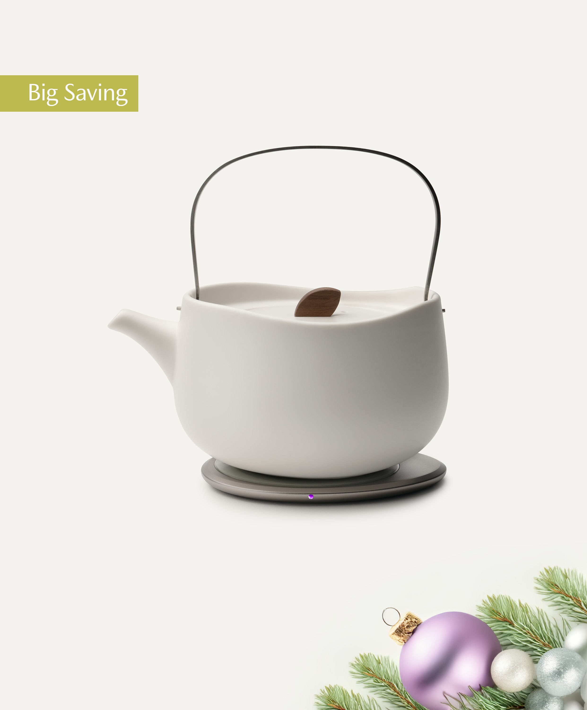 Leiph Self-heating Teapot Set - Jasmine White