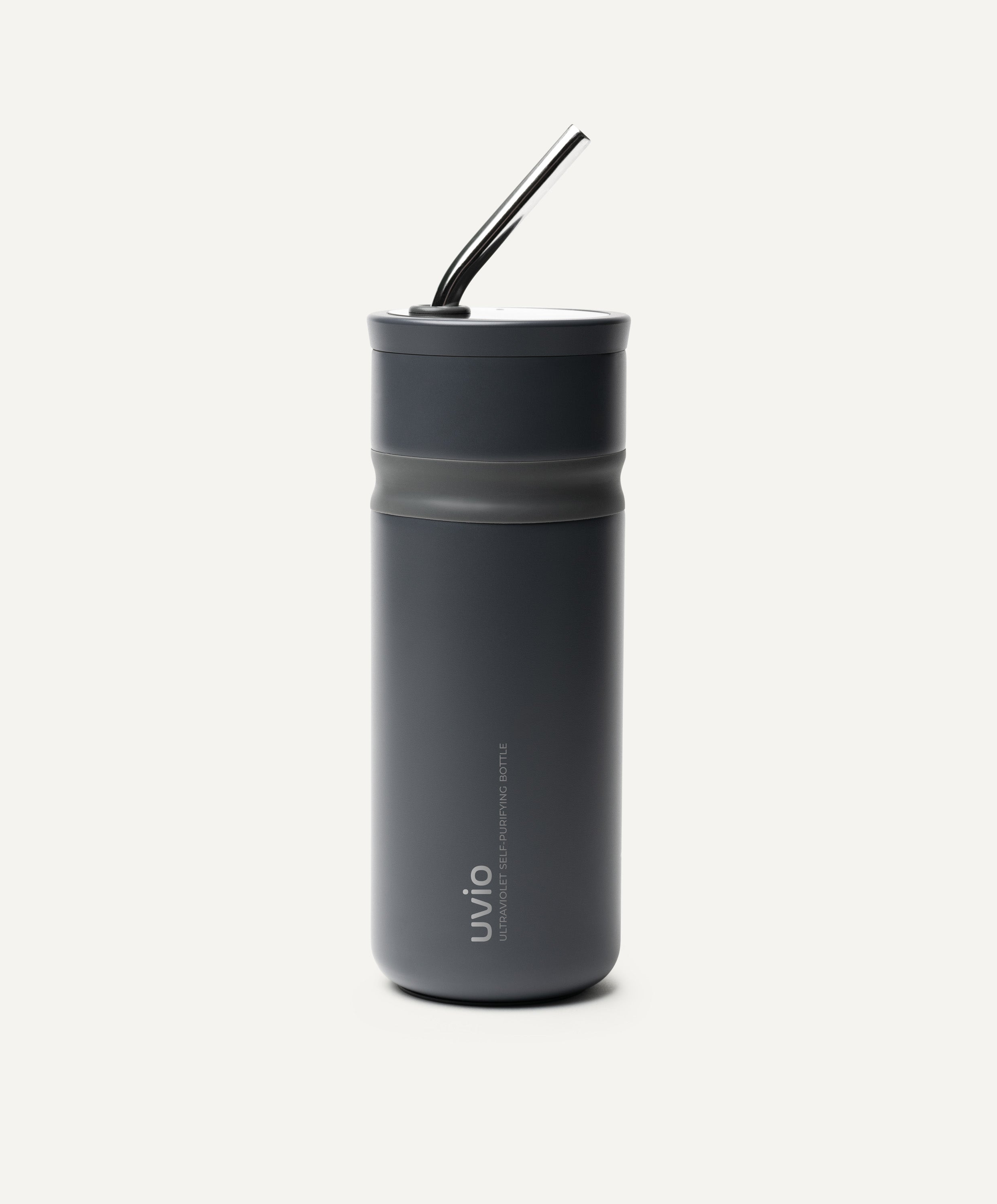 Uvio Self-Purifying Water Bottle - Charcoal Black