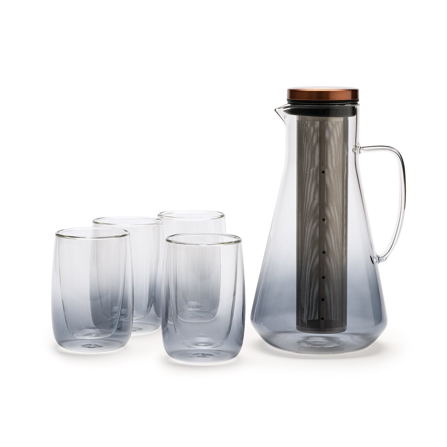 Pitcher with four glass cups
