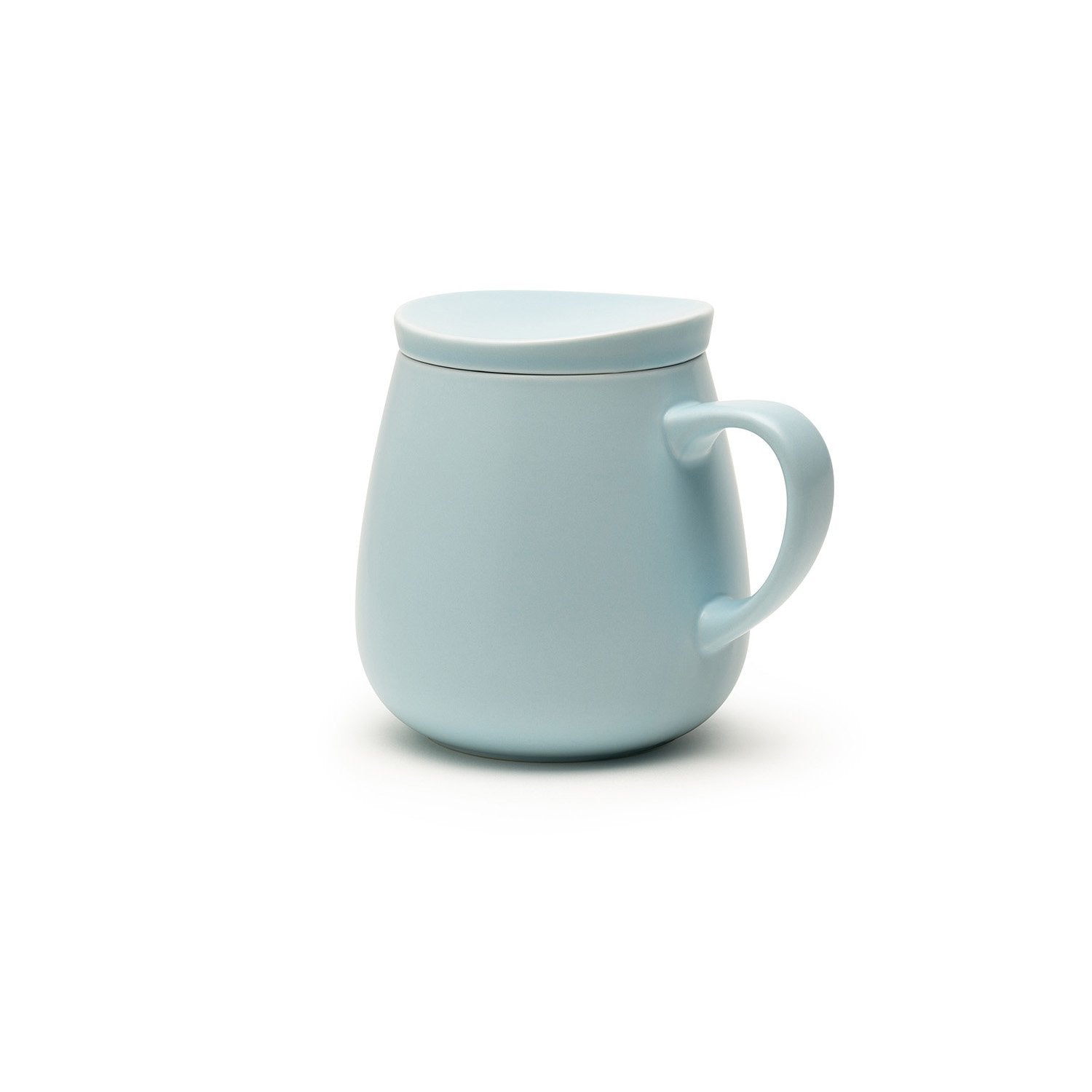 Large light blue mug with lid