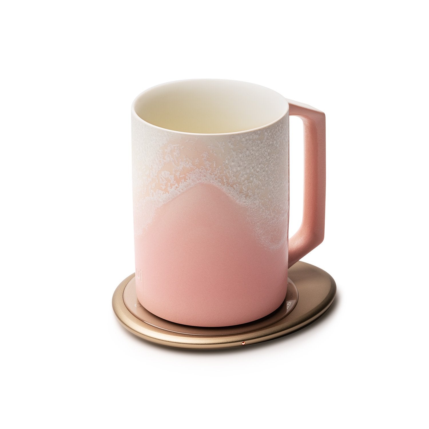 Pink mug with design on pink pebble heating pad