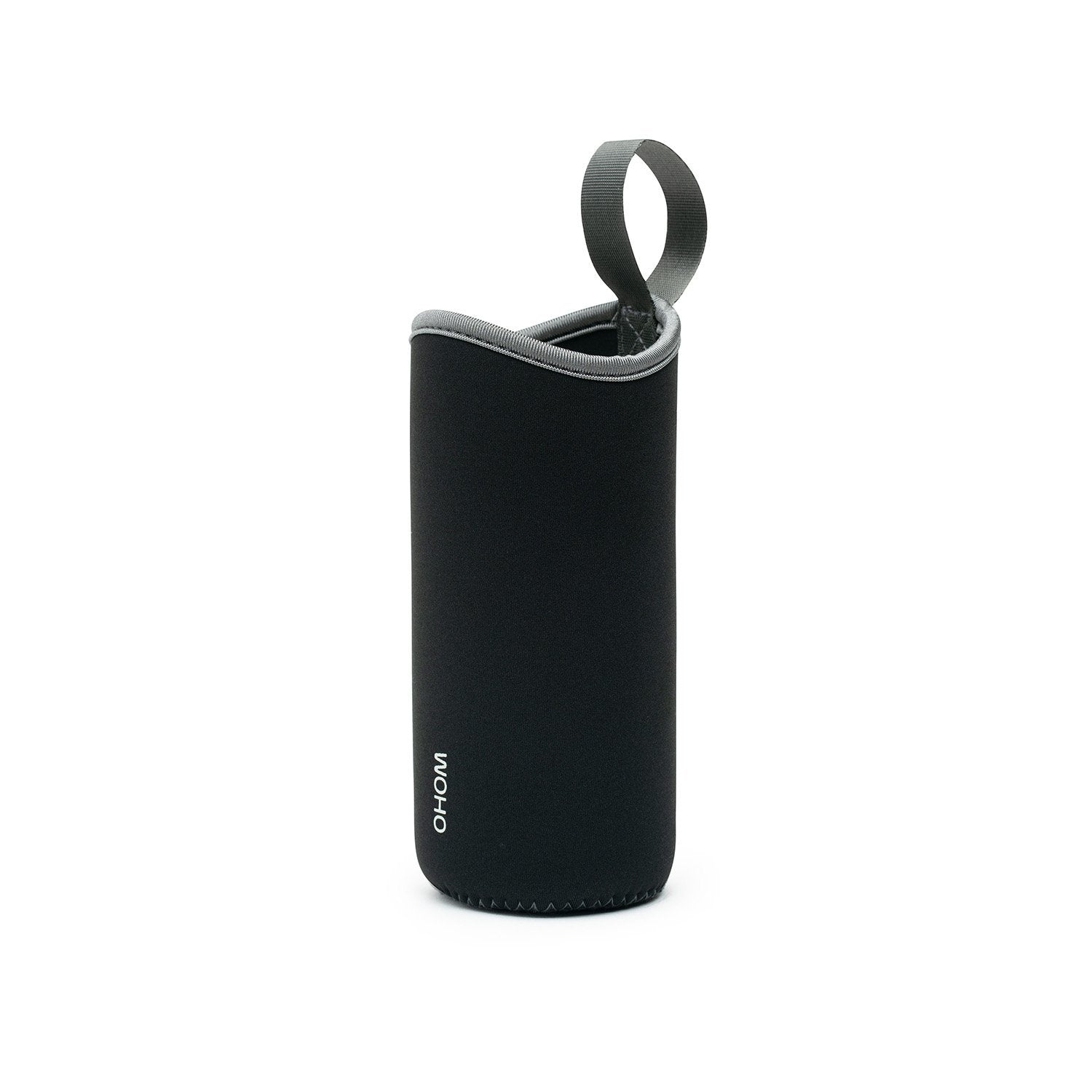 Black pouch for bottle with OHOM logo