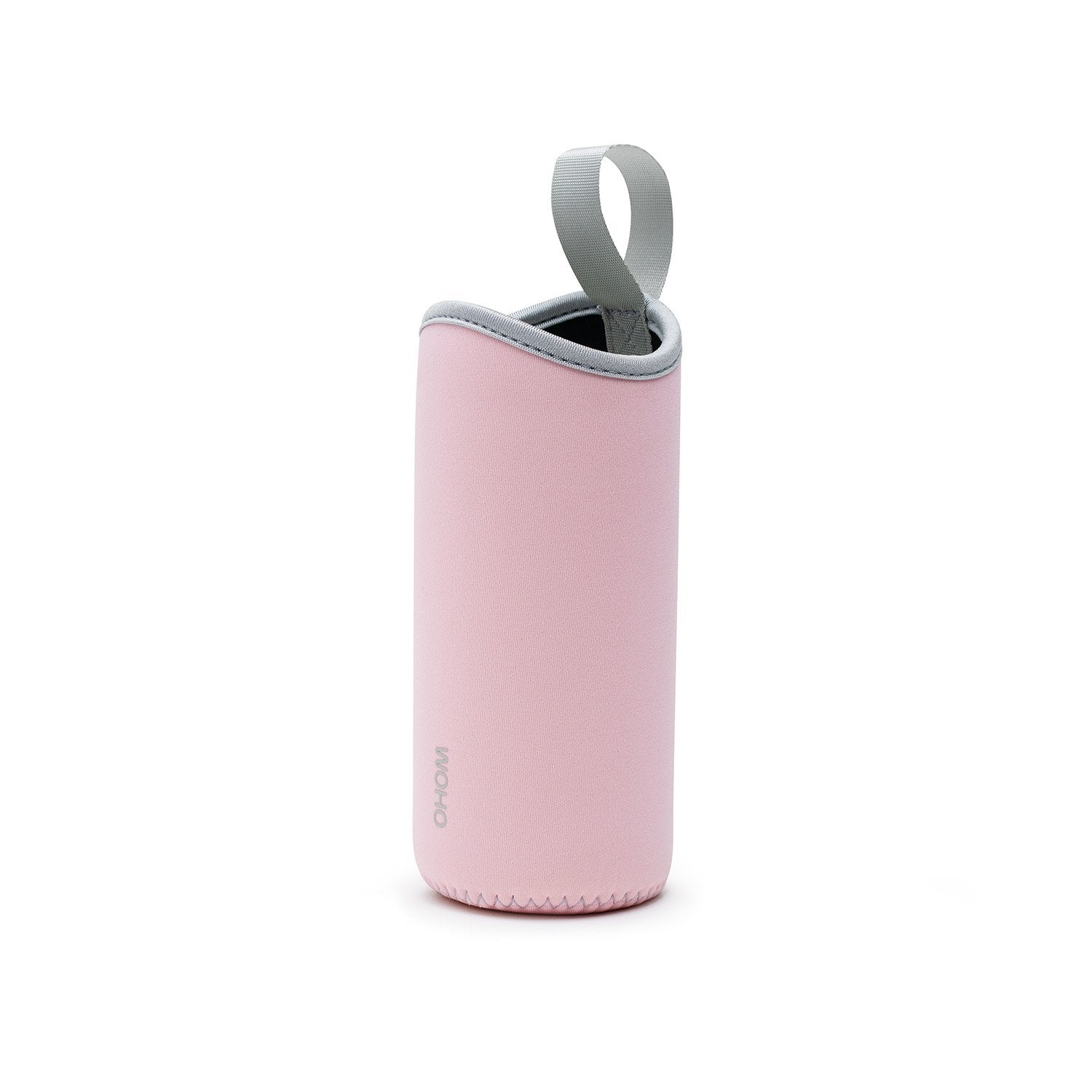 Pink pouch for bottle with OHOM logo